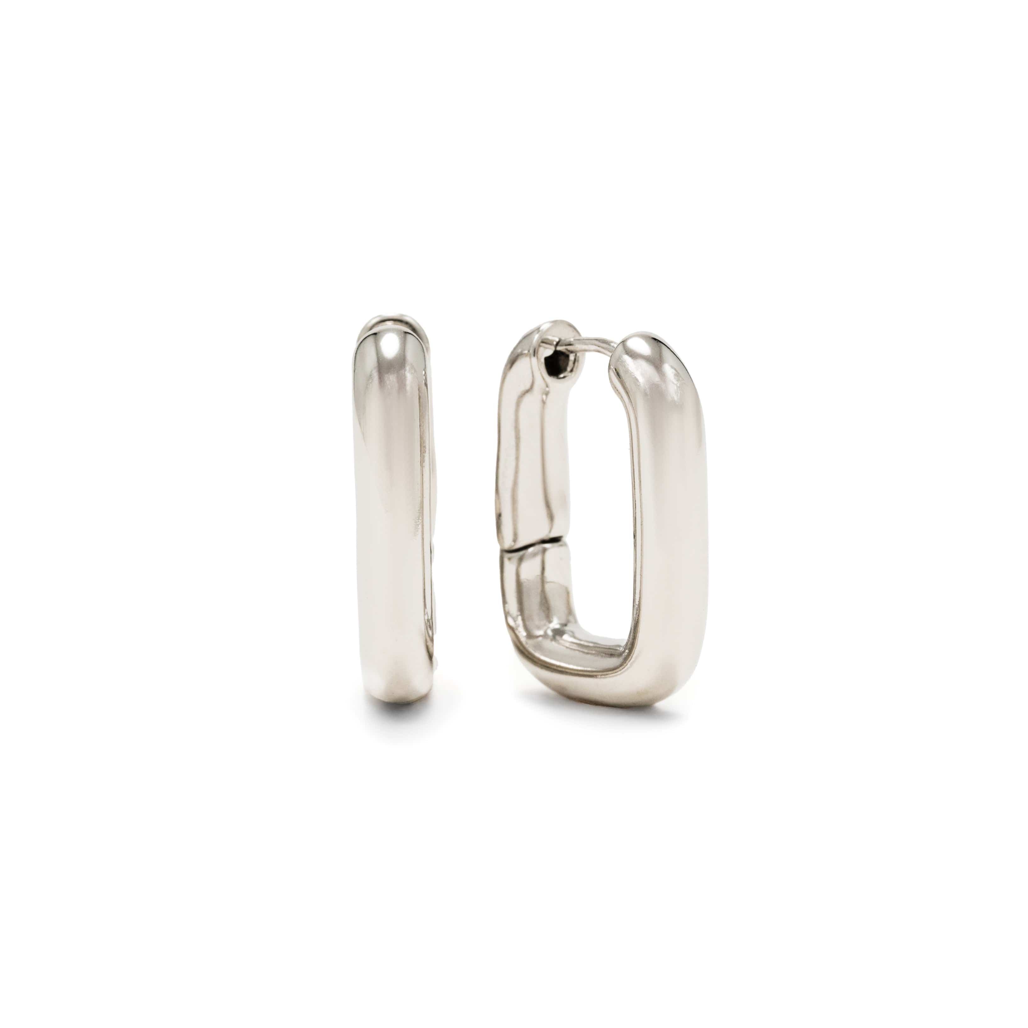 Stylish Midi Paperclip Puff Hoop Earrings for Women - Trendy Gold/Silver Fashion Jewelry - Perfect for Parties, Dating & Everyday Wear