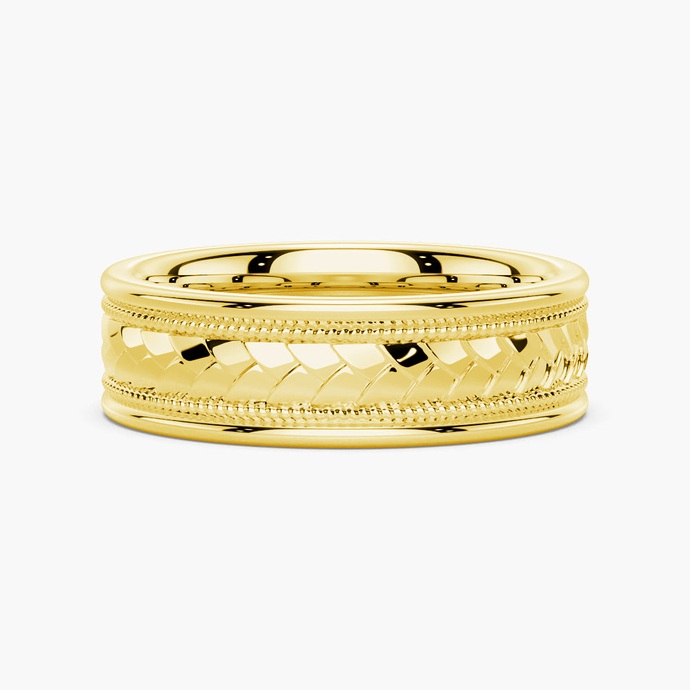 7mm Twisted Rope Men's Wedding Band Ring - 14K Gold, Sterling Silver & Tungsten Options - Perfect for Engagement, Anniversary & Special Occasions