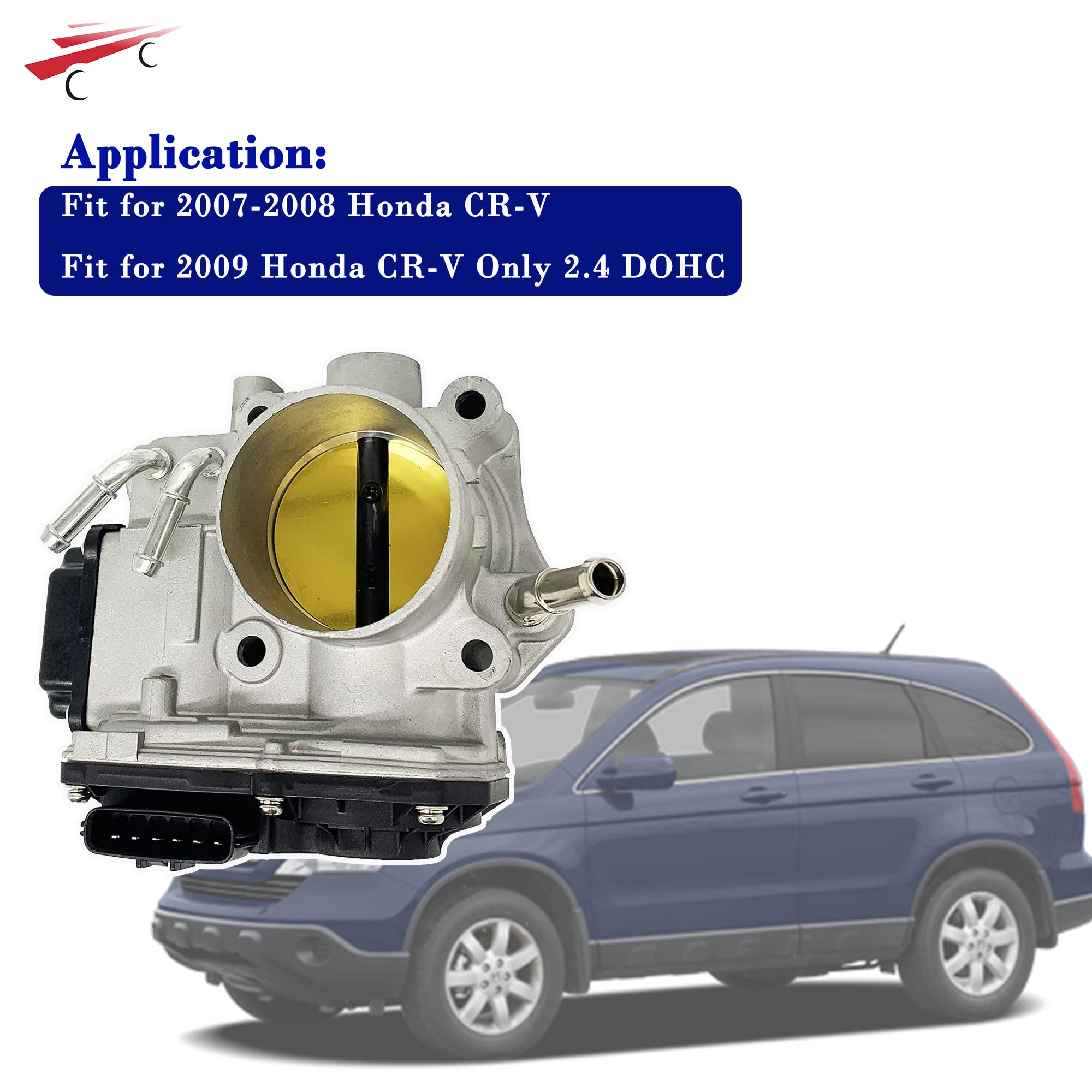 High Performance Throttle Body for 2007-2009 Honda CR-V 2.4L DOHC Engine - Replacement Part 16400-RZA-J01 TB1020 9951451 - Perfect for Engine Performance Upgrades & Smooth Acceleration
