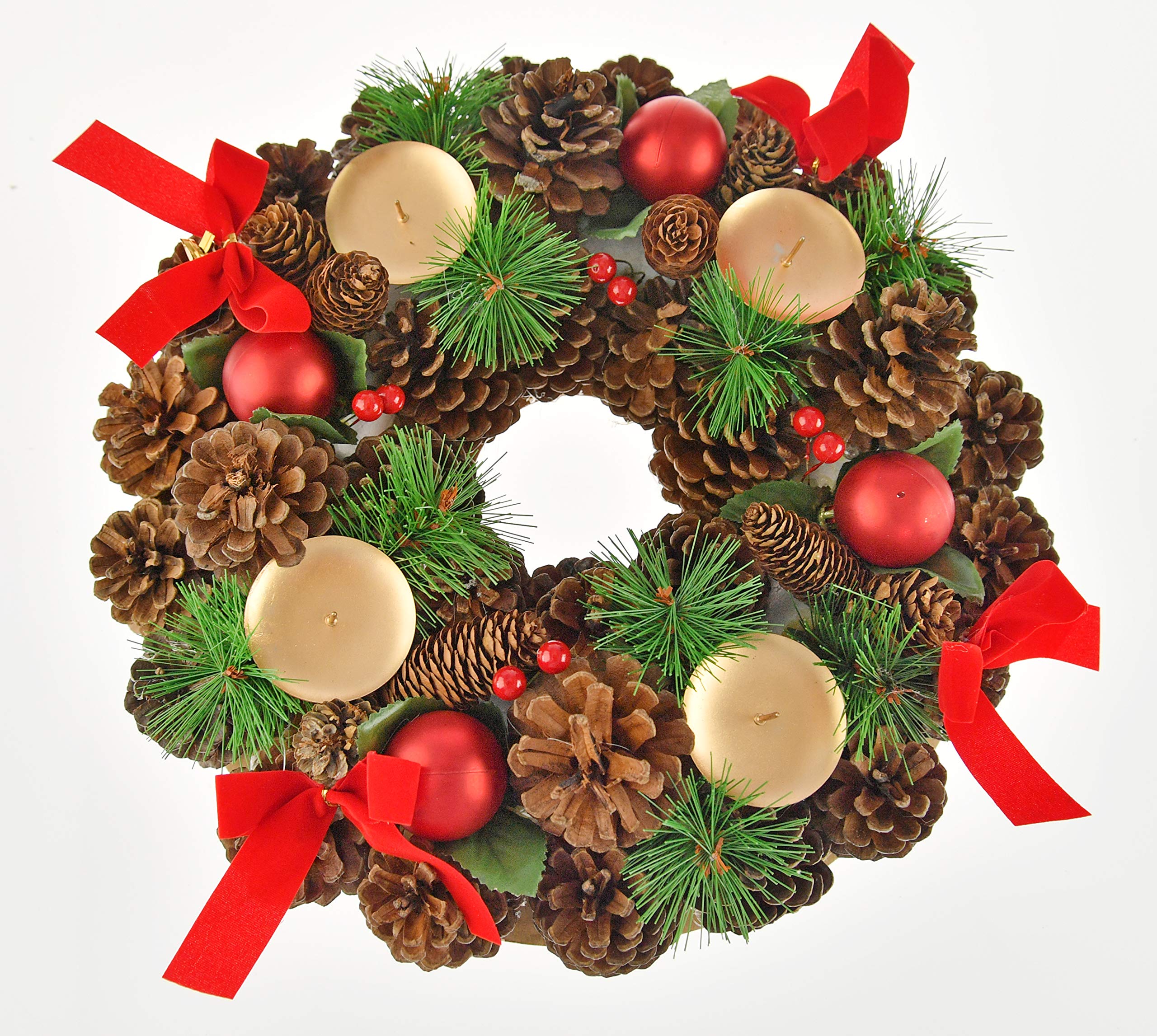 Home-X Christmas Wreath Candle Holder - 13
