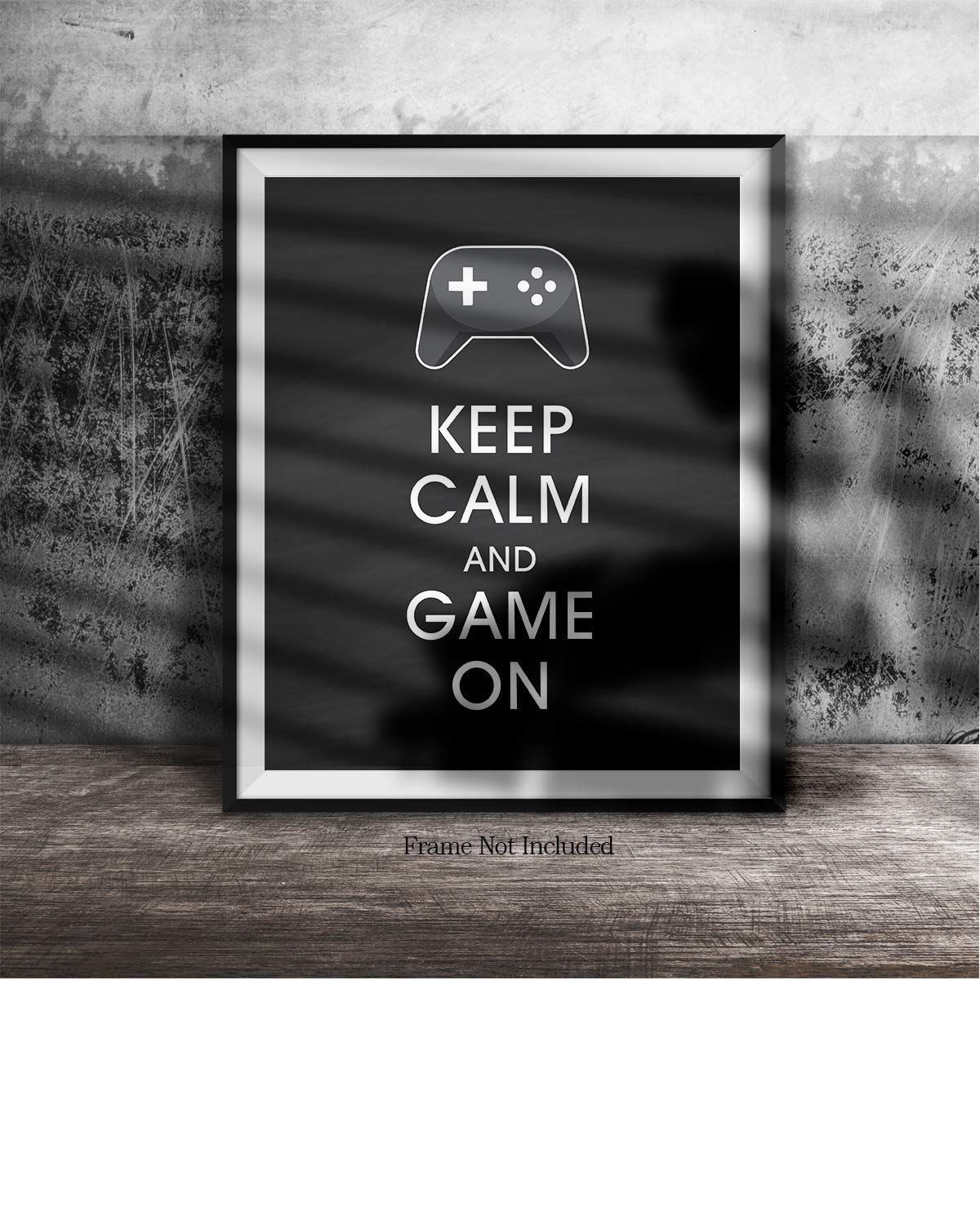 Keep Calm and Game On Wall Art Print - 24x30 Inch Unframed Canvas Poster - Perfect for Gaming Room Decor, Man Cave, Basement & Gamer Gifts - Great for Esports Fans & Video Game Lovers