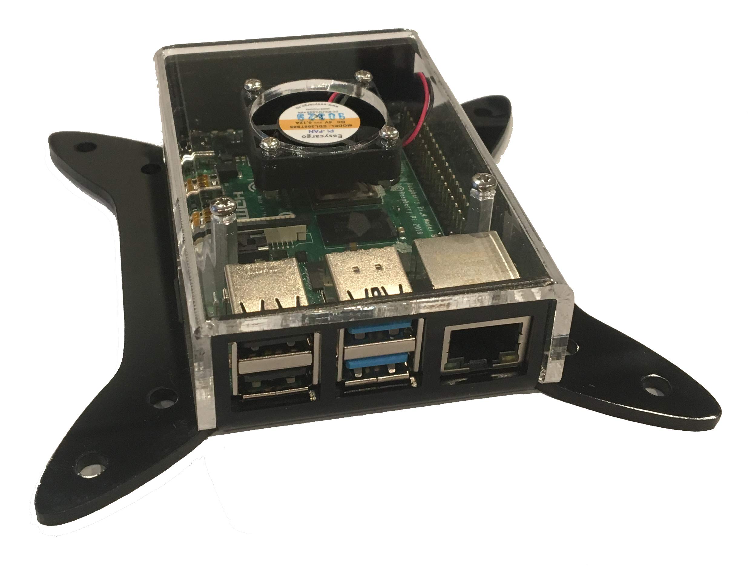 Universal VESA Mount Case for Raspberry Pi 4 with Cooling Fan - Perfect for DIY Projects, Home Automation & Digital Signage Displays