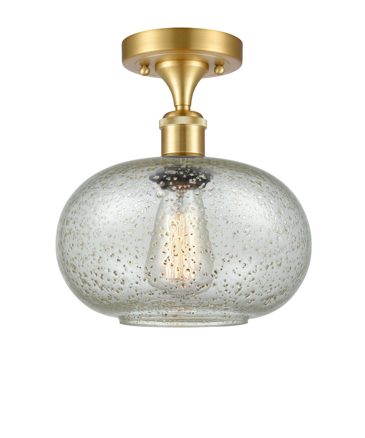 516-1C-SG-G249-LED Bare Bulb 1 Light Cord Set in Satin Gold Finish - Vintage Edison Style Pendant Lighting for Cafe, Restaurant & Home Decor