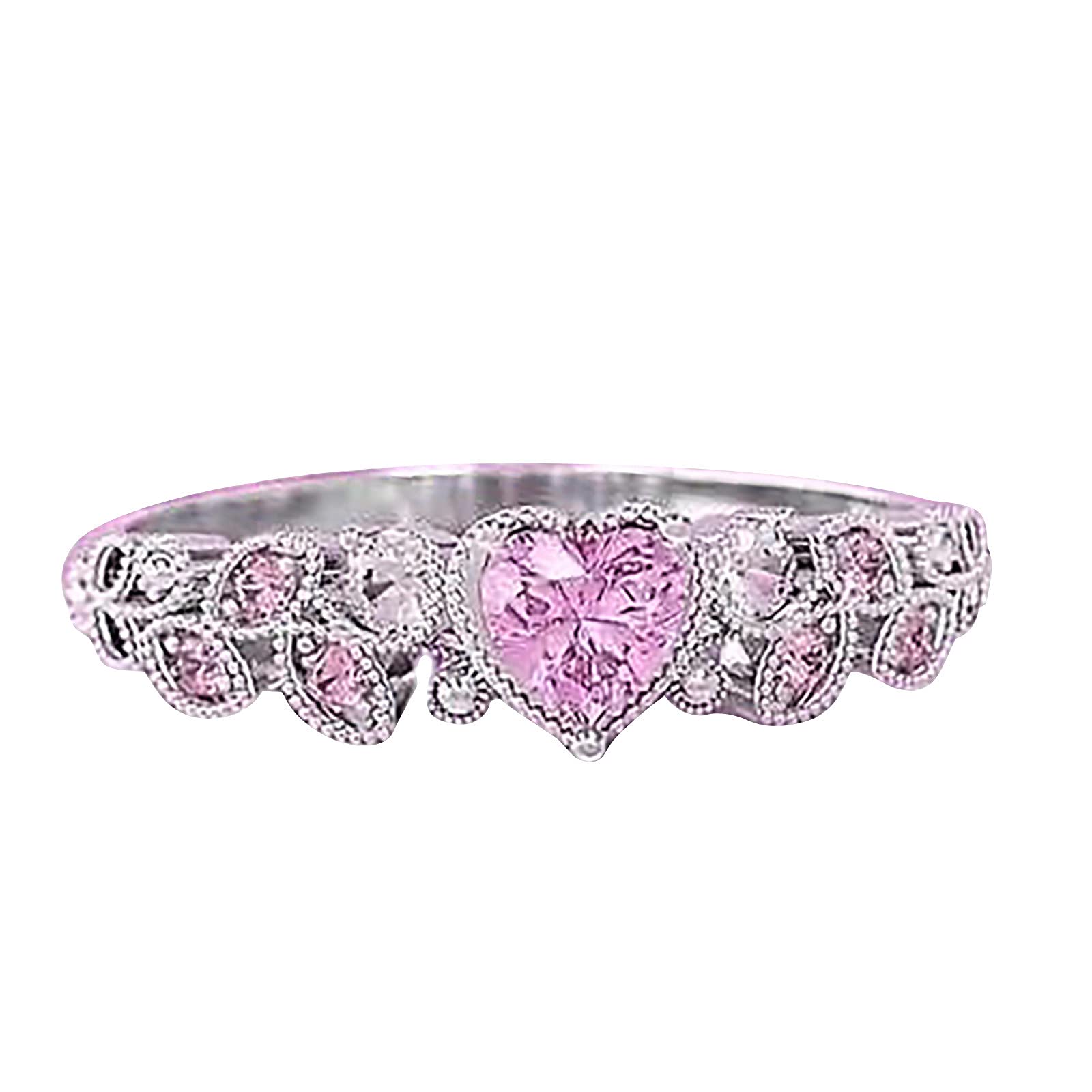 Elegant Peach Heart Diamond Ring for Women - Personalized Micro Inlaid Zircon Wedding Jewelry, Fashion Gift for Girlfriend or Daughter | Perfect for Anniversaries, Valentine's Day & Special Occasions