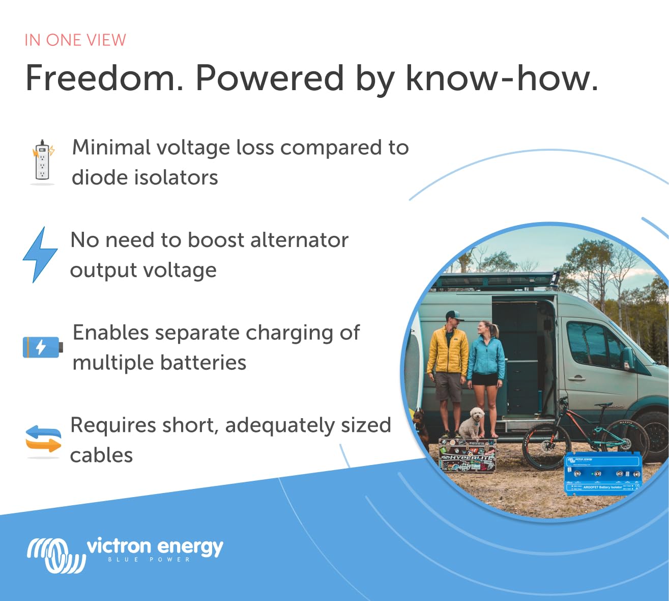 Victron Energy Argofet 100-3AC Battery Isolator - 100A 12V/24V for Marine, RV & Off-Grid Systems (3 Battery Banks) - Perfect for Boats, Campers & Solar Power Setups