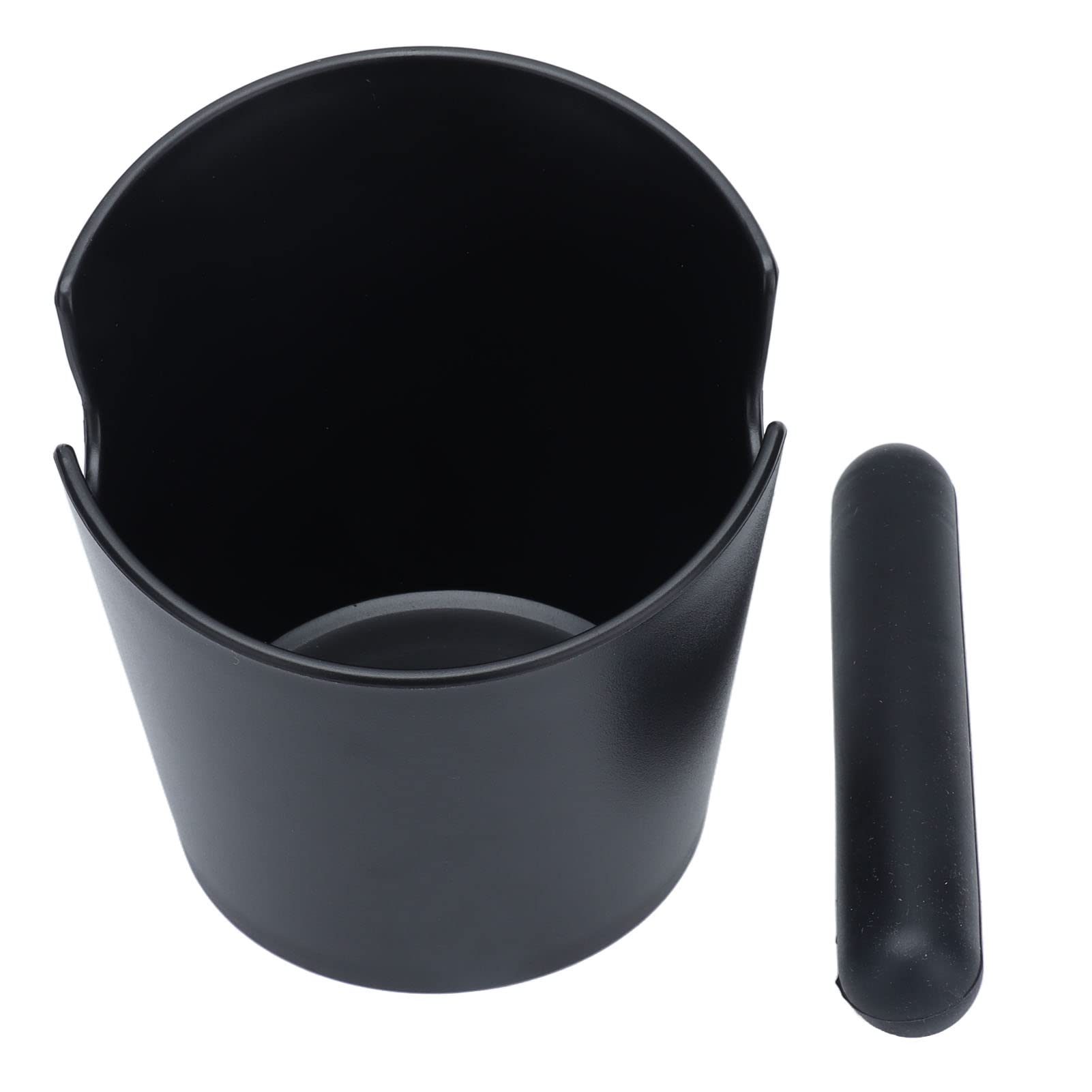 Premium Black Mini Coffee Knock Box with Bevel Connection & Knock Bar - Compact Coffee Grounds Dump Bin for Espresso & Barista Use - Perfect for Home & Professional Coffee Stations