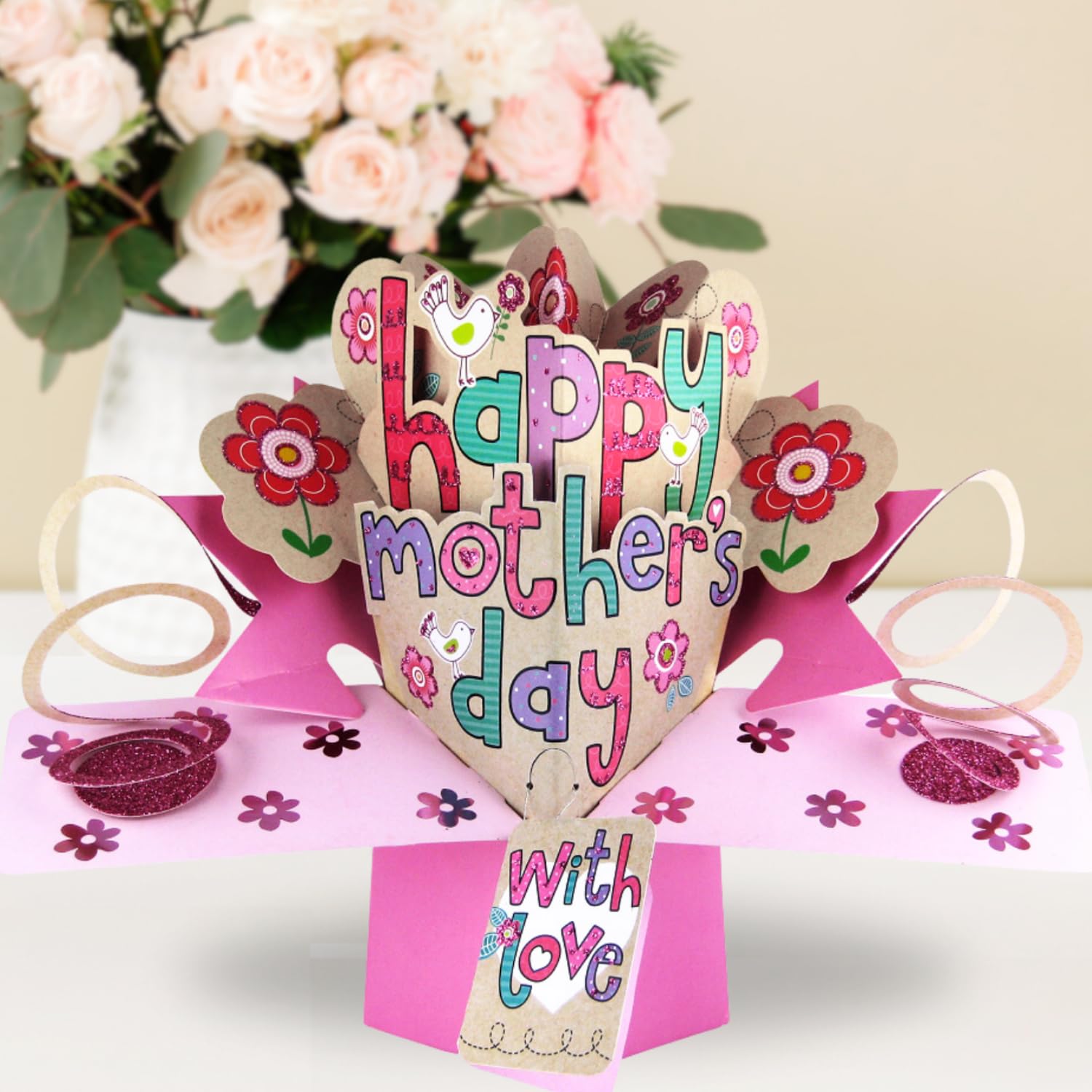 3D Pop Up Mother's Day Greeting Card - Second Nature Happy Mom Gift for Birthday, Anniversary & Special Occasions - Perfect for Home Decor, Office Display & Sentimental Keepsakes