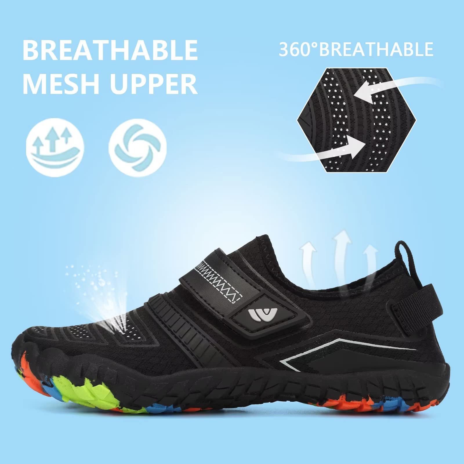 **Boys & Girls Water Shoes - Lightweight Comfortable Sole for Easy Walking, Athletic Slip-On Aqua Socks (Toddler/Little Kid/Big Kid) - Perfect for Beach, Pool & Water Sports**