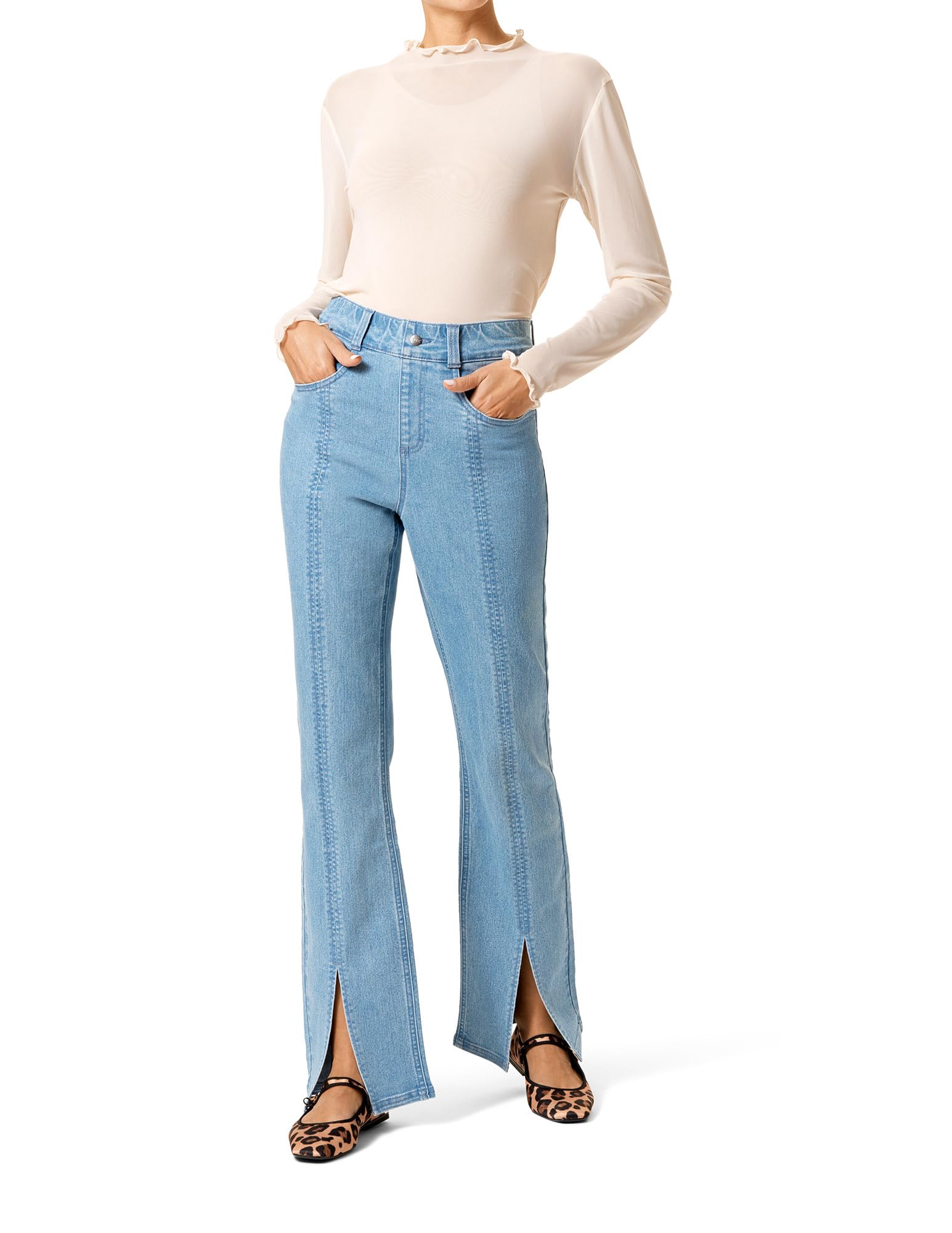 Women's Fashion Jeggings - Cropped Flare, Straight, Bootcut & Wide Leg Denim Pants | Stretchy Comfort for Work, Casual & Date Night Outfits