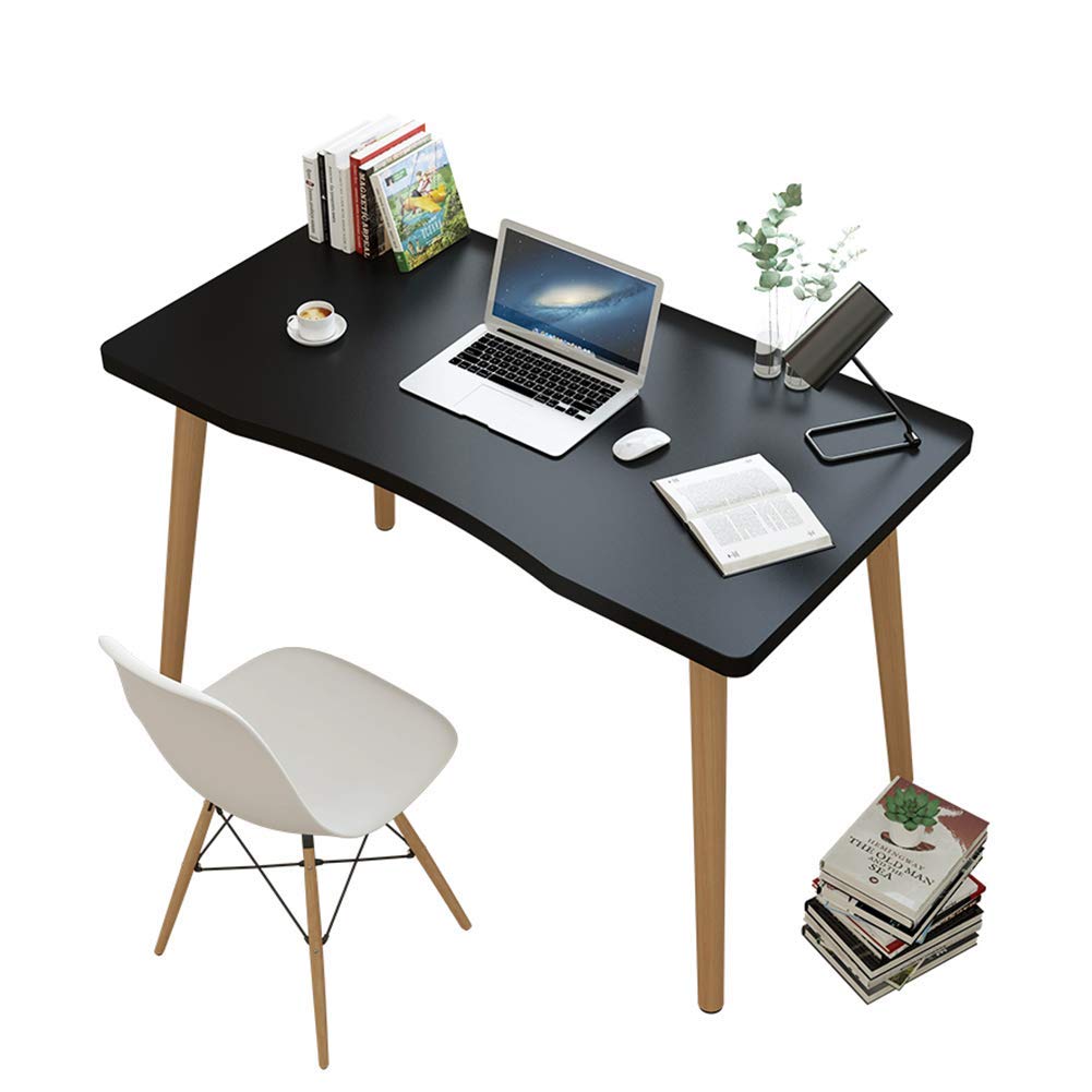 UWY Wooden Computer Desk - 70x40x73cm Modern Ergonomic Study Desk for PC, Laptop, Gaming & Home Office Workstation (Boya Black) | Perfect for Small Spaces, Remote Work & Online Classes