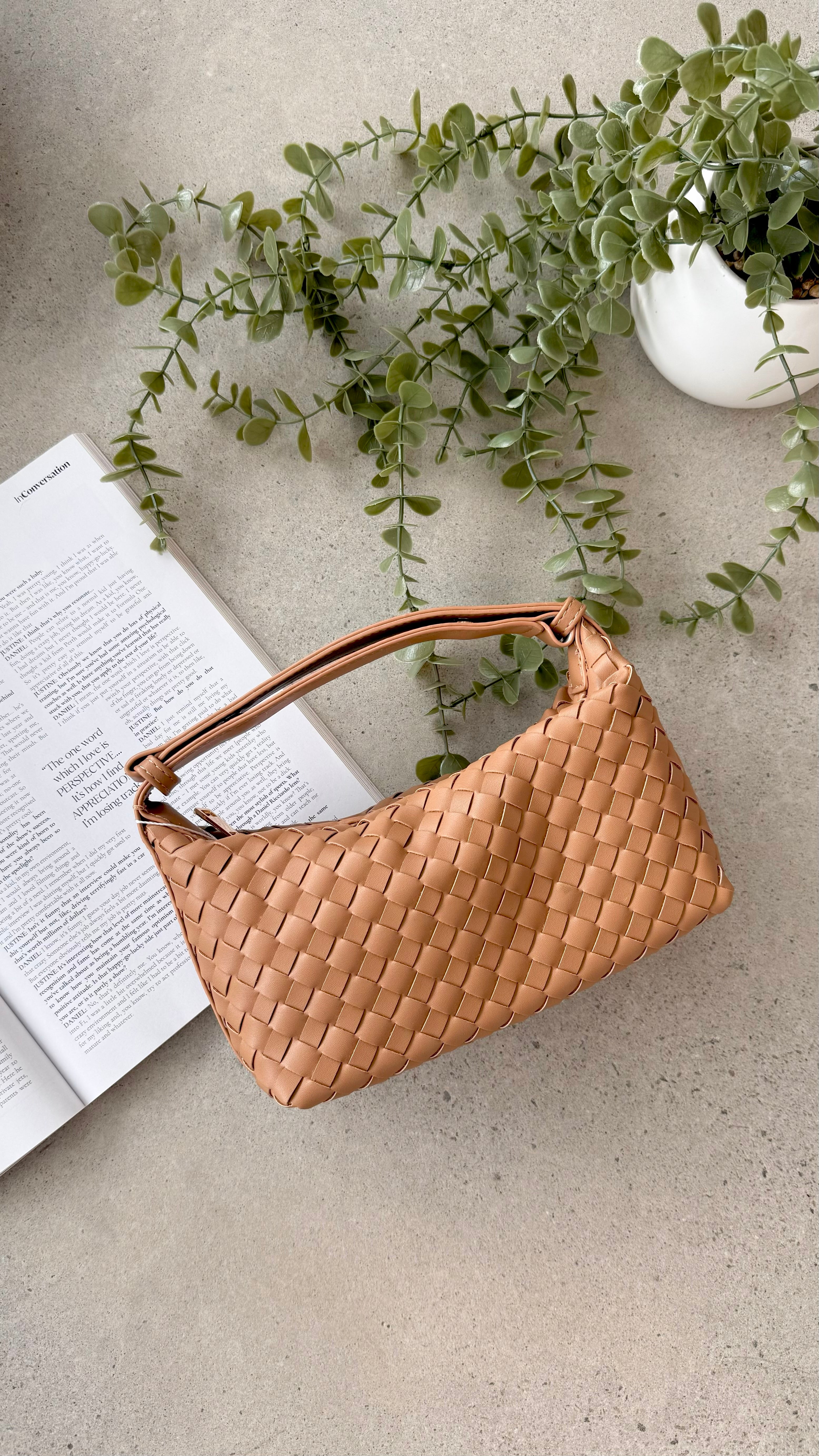 Isabelle Genuine Leather Crossbody Handle Bag for Women - Tan | Perfect for Work, Travel & Everyday Use