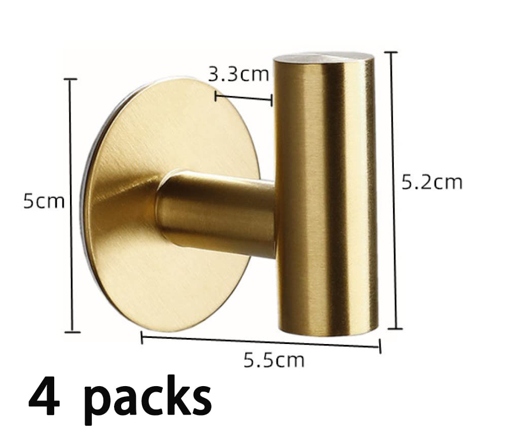 Heavy Duty Stainless Steel Adhesive Hooks - Waterproof Wall Hooks for Bathroom, Kitchen, Shower - Strong Hold for Towels, Robes, Plants & Home Organization