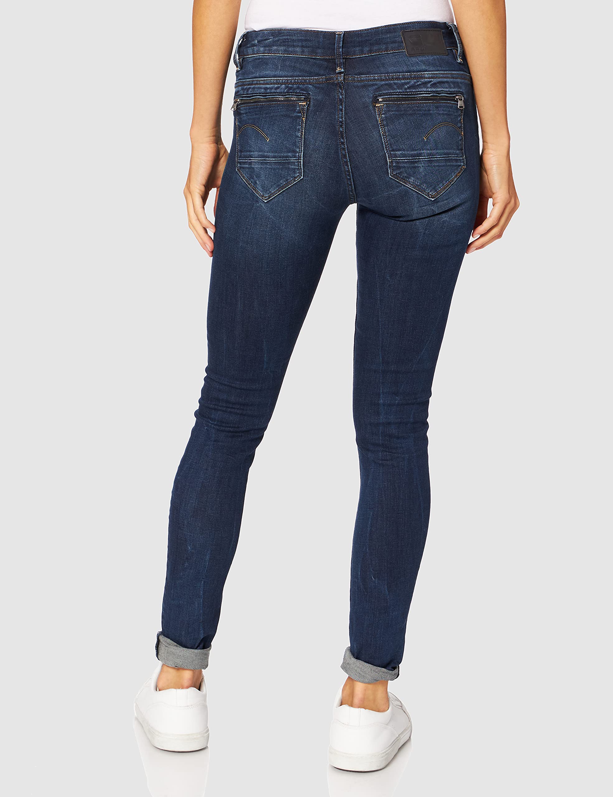 G-STAR Women's Midge Zip Mid Rise Skinny Fit Jeans - Stretch Denim Pants for Casual Wear & Night Out | Slimming Comfortable Jeans for Everyday Style