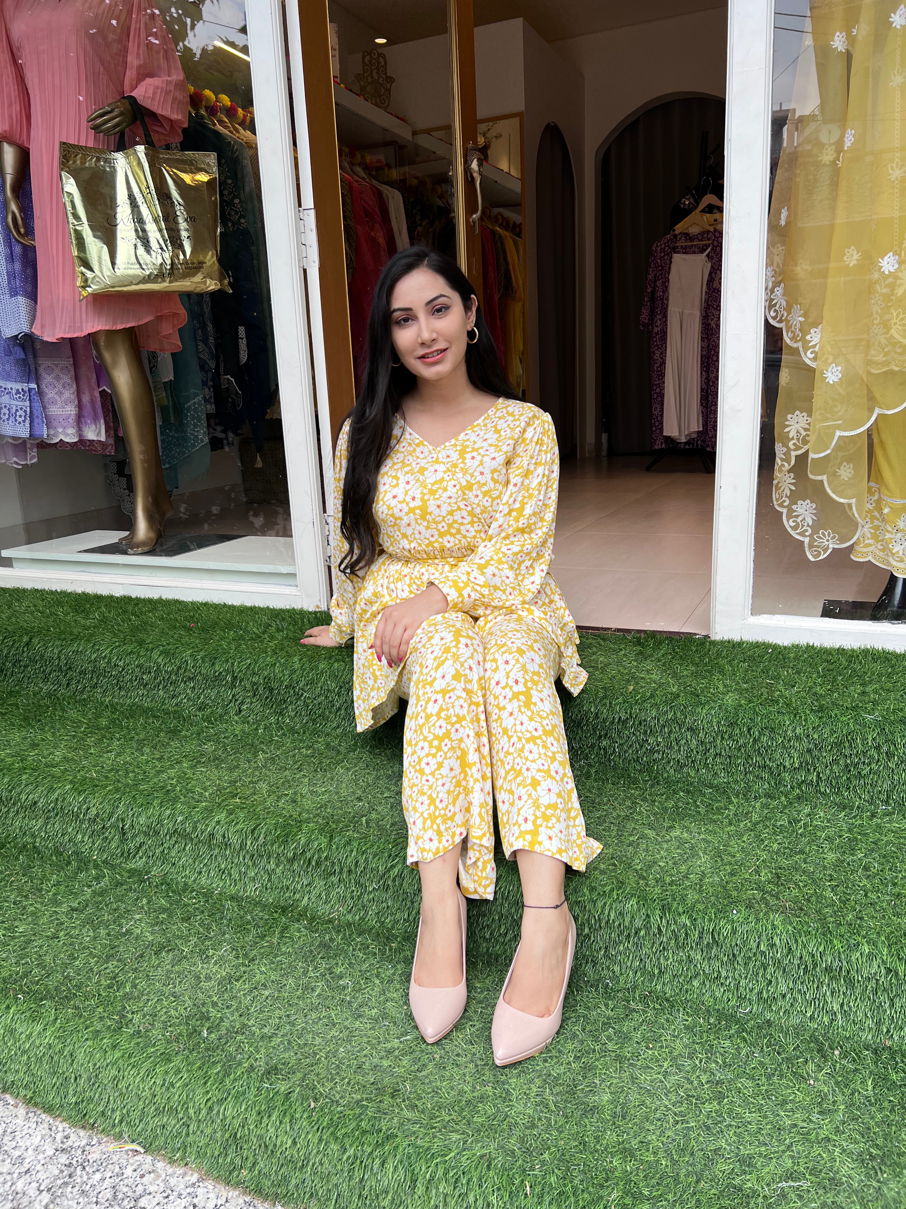 Stylish Yellow Matching Outfit Set for Women | Summer Casual Wear | Perfect for Beach, Brunch & Date Nights