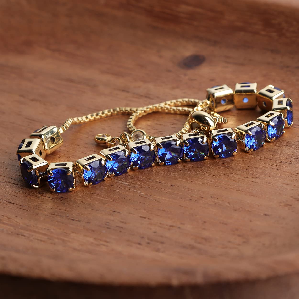 Elegant Gold Tennis Bracelet for Women - Adjustable Slider with Shiny Cubic Zirconia CZ Rhinestones | Perfect for Summer Wear, Weddings & Special Occasions | Stylish Jewelry Gift Idea