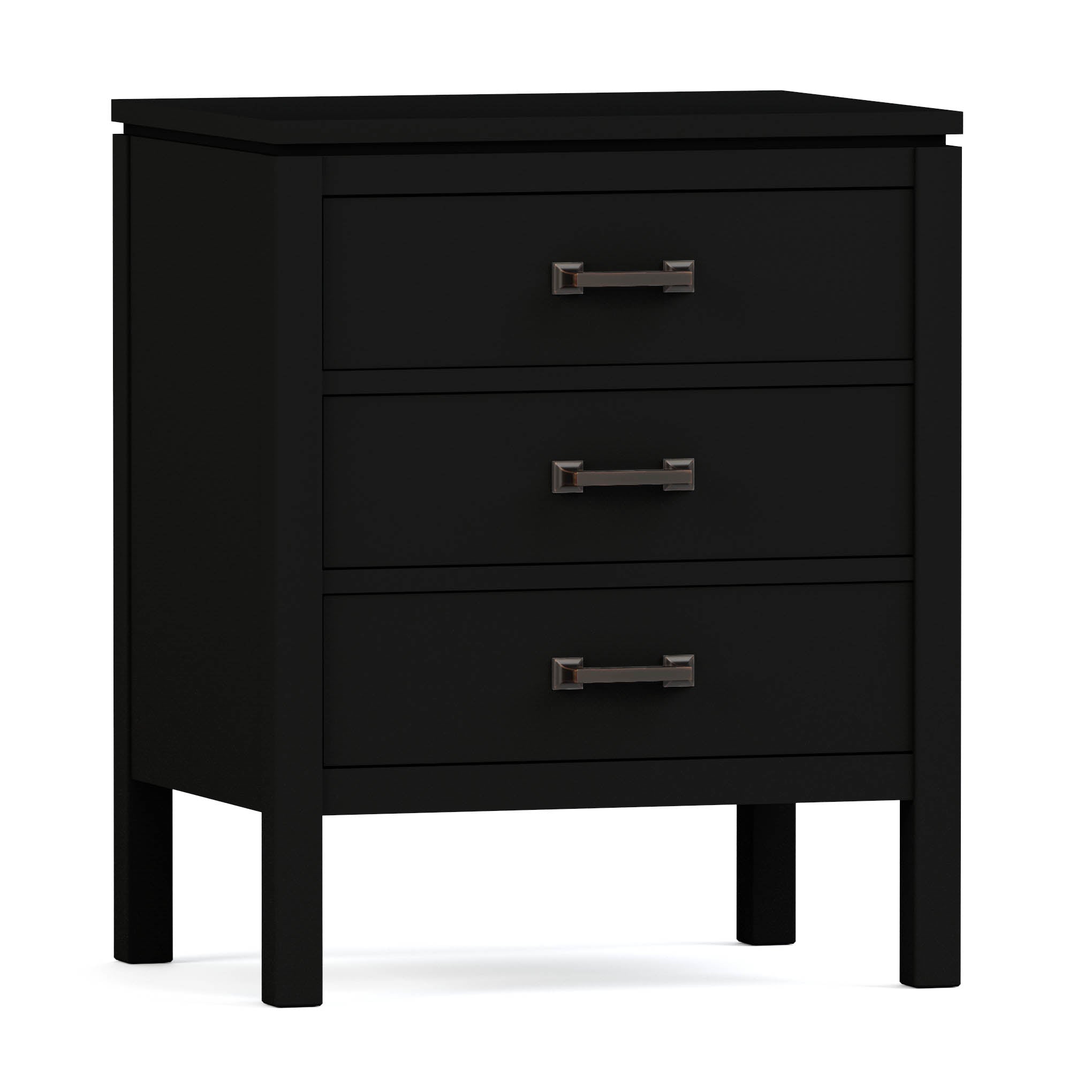 Dwyer 3-Drawer Nightstand - Modern Bedside Table with Storage for Bedroom, Living Room & Office - Wooden Night Stand with Smooth Gliding Drawers