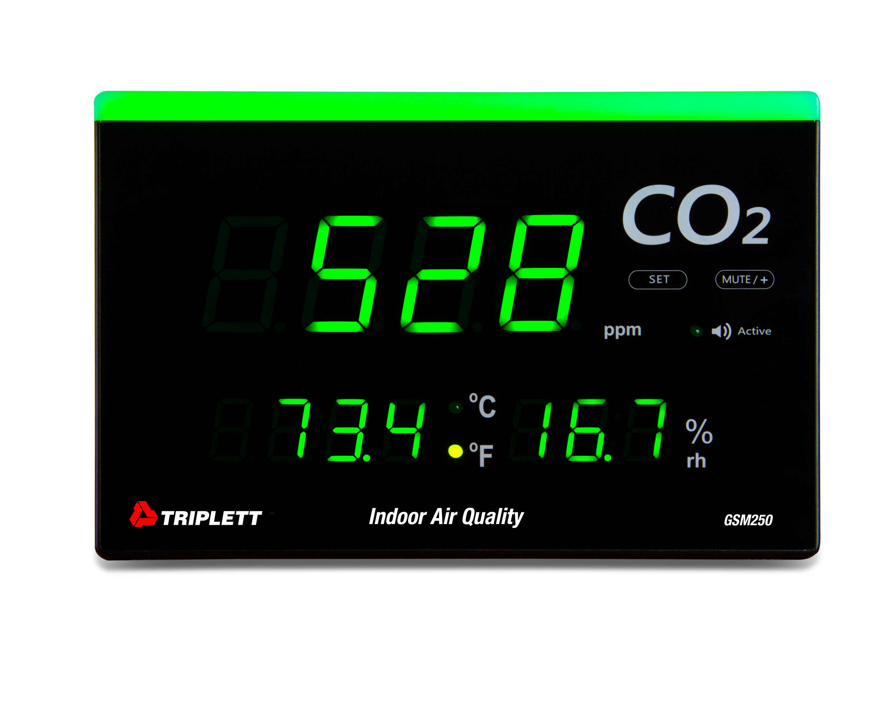 9-in-1 Indoor Air Quality Monitor with CO2/TVOC/PM2.5 Detection & LED Alerts (GSM250) - Perfect for Home, Office, and School Air Quality Monitoring