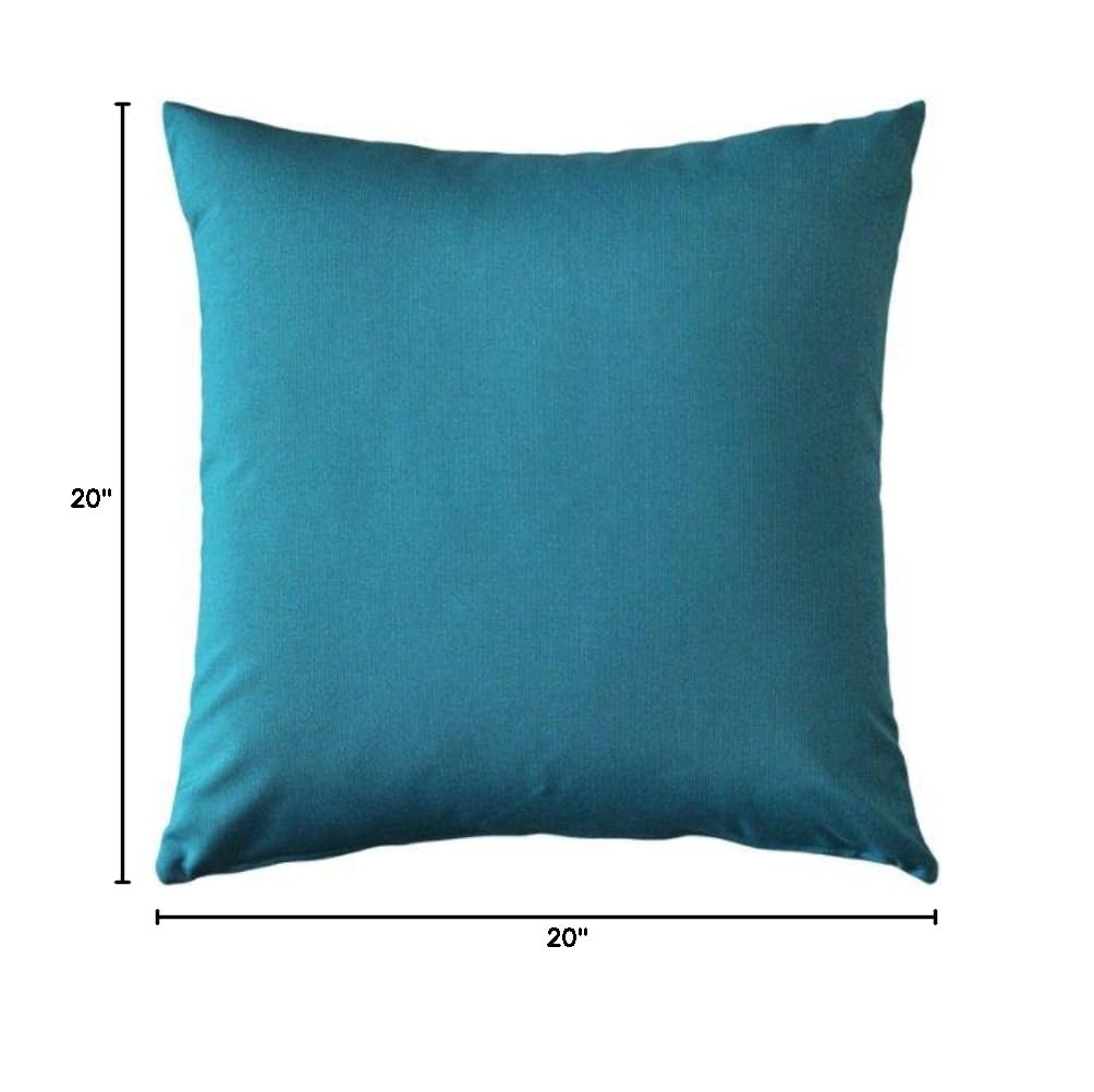 Sunbrella Outdoor Decorative Pillows Set of 2 - 20x20 Inch Waterproof Patio Cushions with Inserts, Peacock Blue Design for Porch, Poolside & Garden Furniture