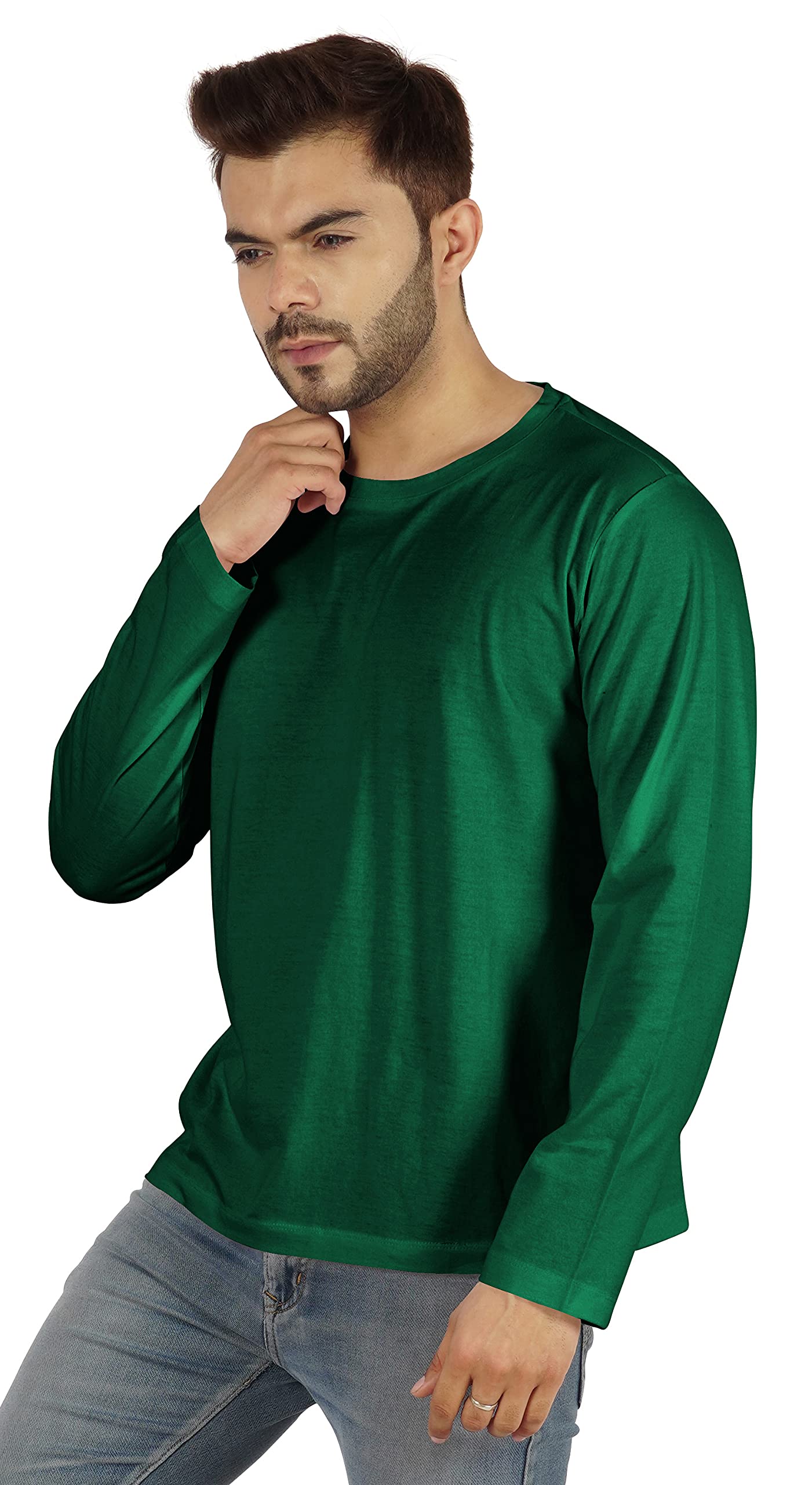 Inkmeso Men's Long Sleeve Cotton T-Shirt - Soft Breathable Casual Basic Tee for Everyday Wear, Work & Outdoor Activities
