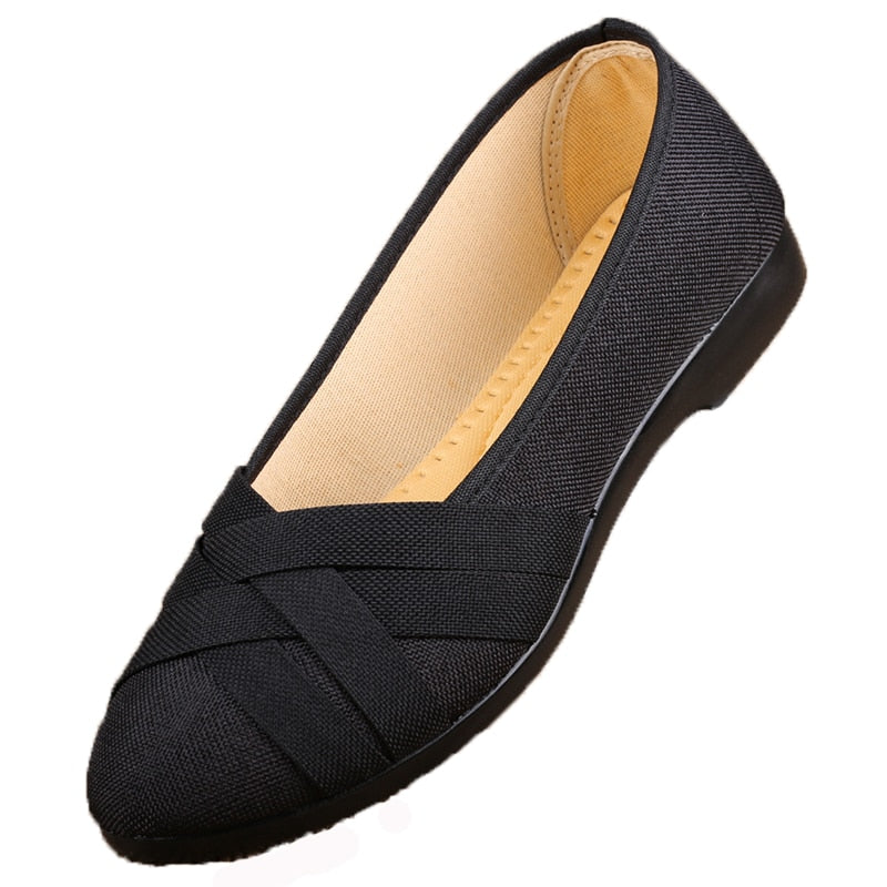 Women's Comfortable Flat Shoes - Breathable & Lightweight Cloth Slip-Ons for Casual Wear, Walking & Travel