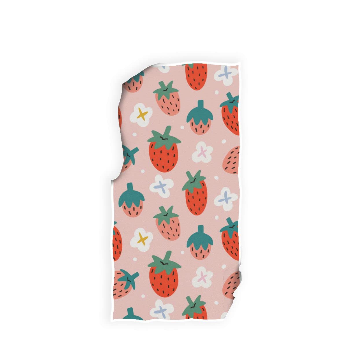 **Wamika Pink Strawberry Hand & Bath Towel Set - Super Absorbent 2-Piece for Shower, Kitchen, Gym & Bathroom - Soft & Quick-Drying with Cute Fruit & Flower Design**