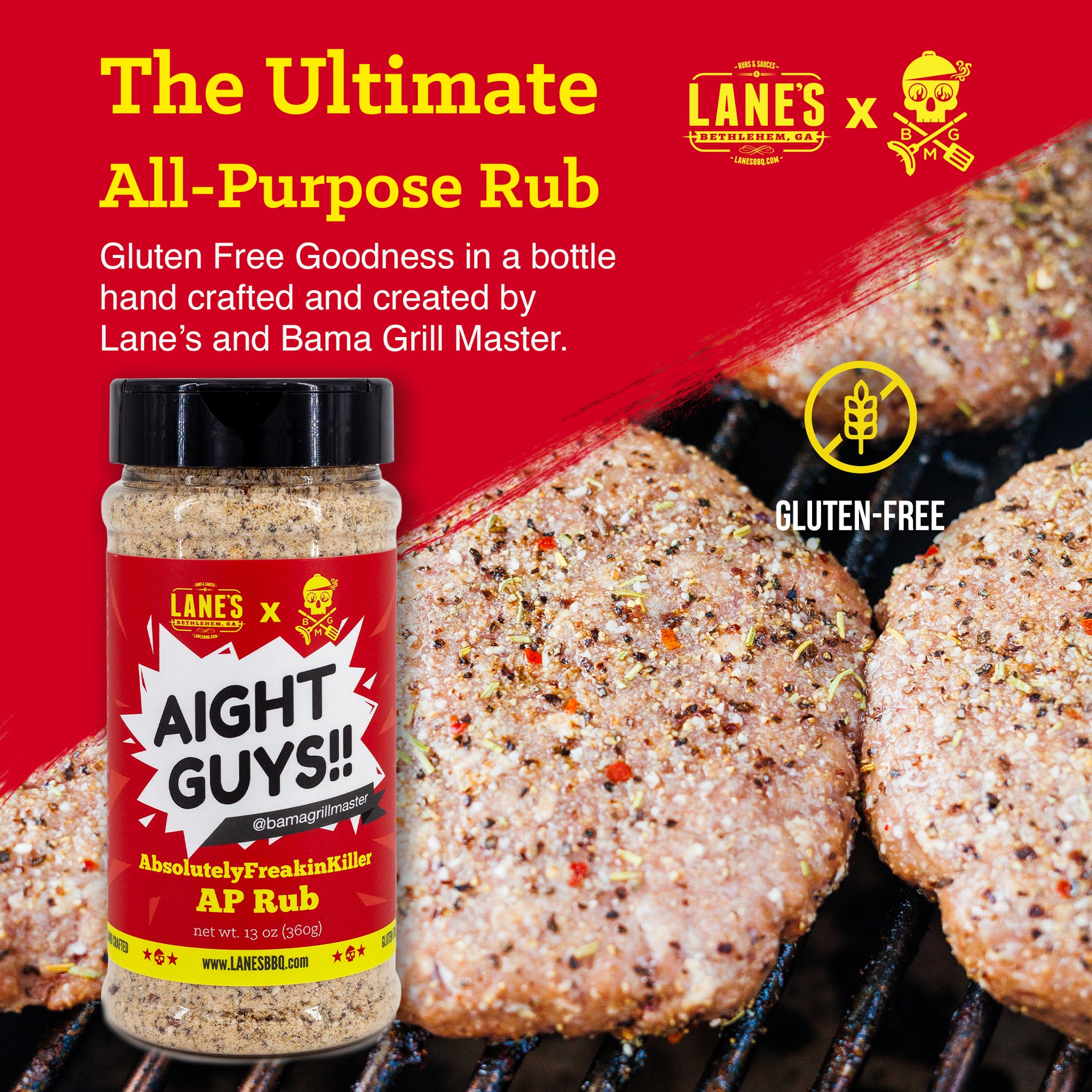 Bama's Absolutely Freakin Killer AP BBQ Rub - Premium BBQ Seasoning for Ribs, Chicken & Pork - Perfect for Grilling, Smoking & Outdoor Cooking
