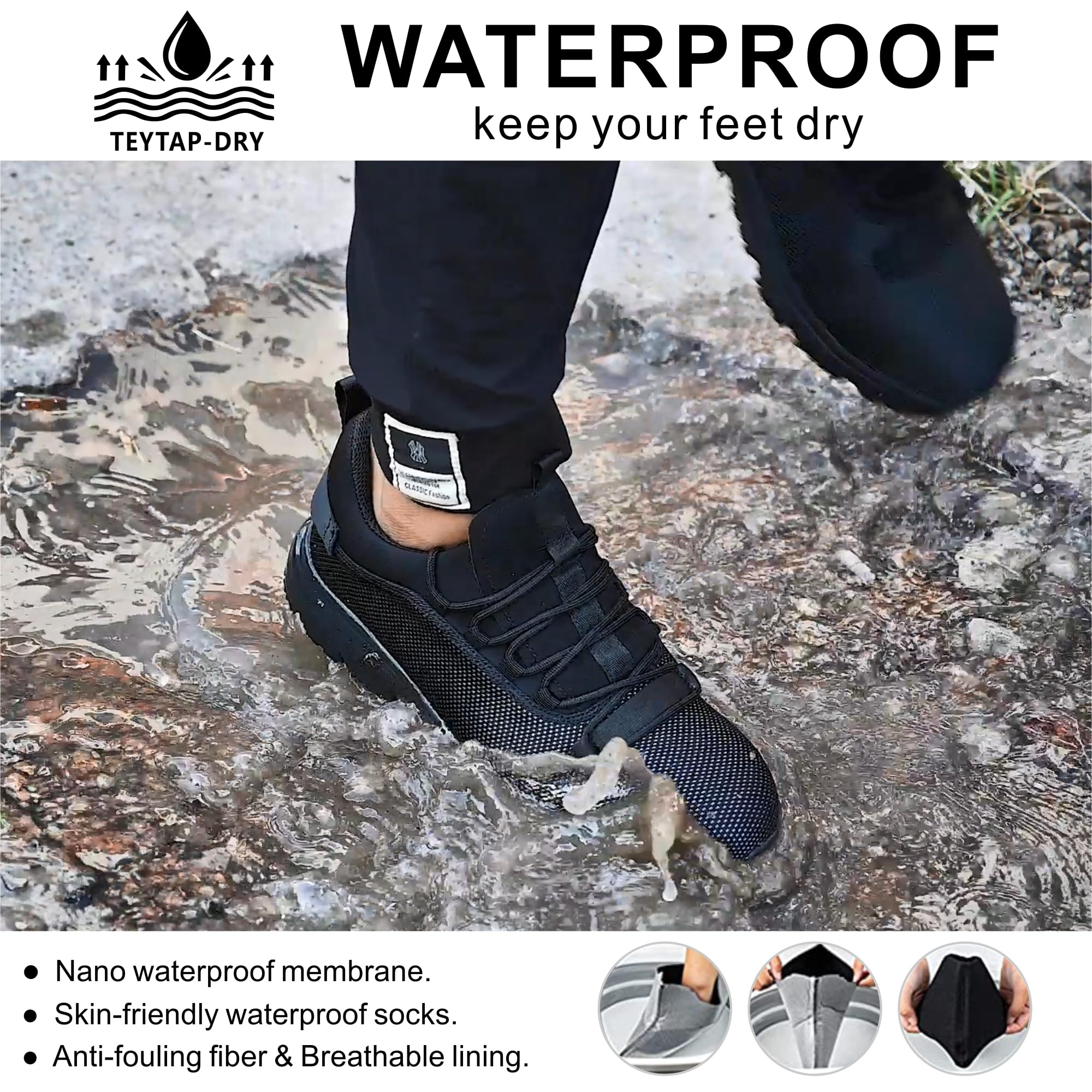 Steel Toe Work Boots for Men & Women - Waterproof Non-Slip Safety Shoes for Construction, Warehouse & Outdoor Work