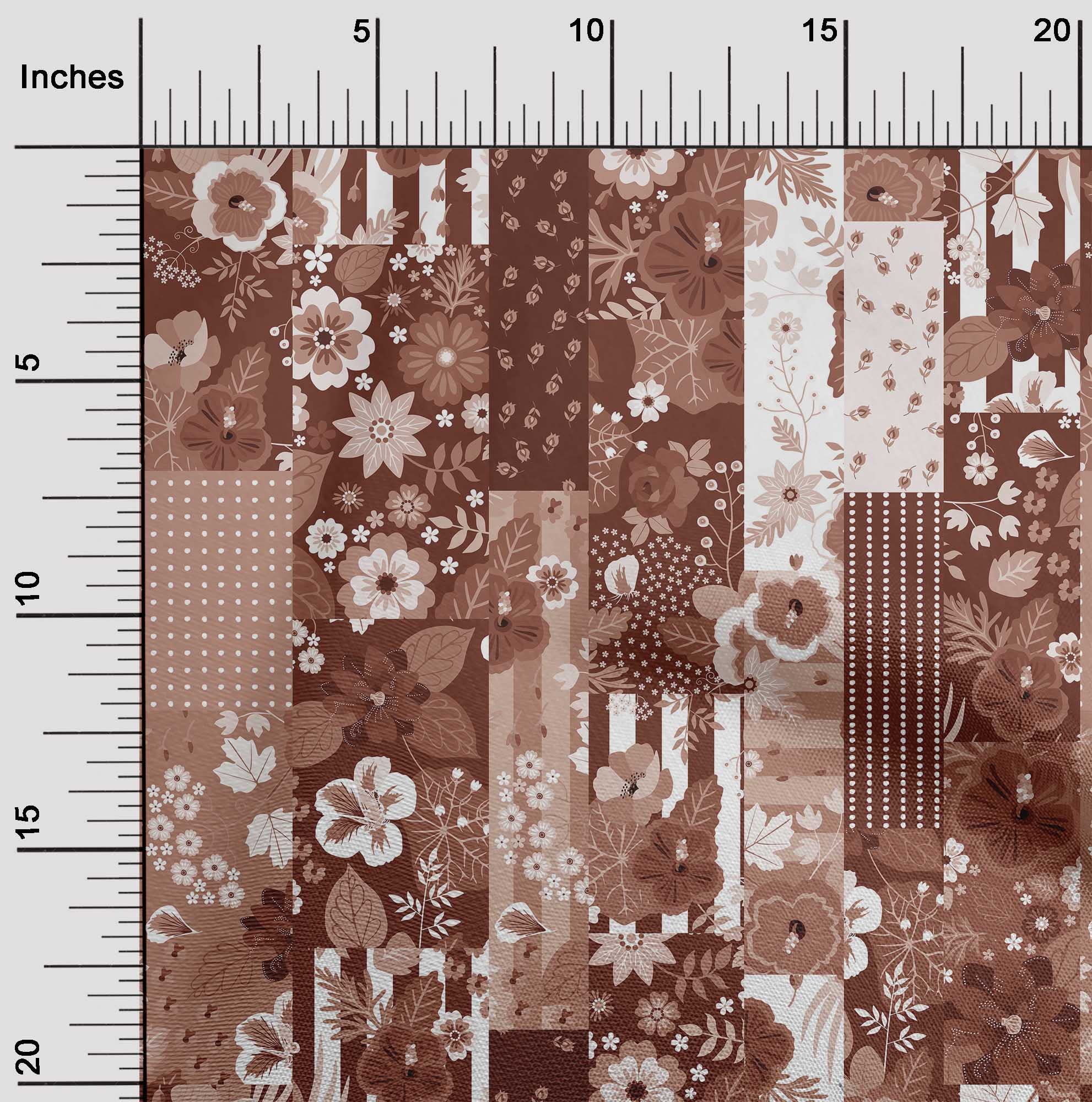 oneOone Polyester Spandex Maroon Floral Fabric - 56 Inch Wide Printed Craft Fabric for Sewing, DIY Projects & Home Decor | Asian Mix Design for Dresses, Curtains & Quilting