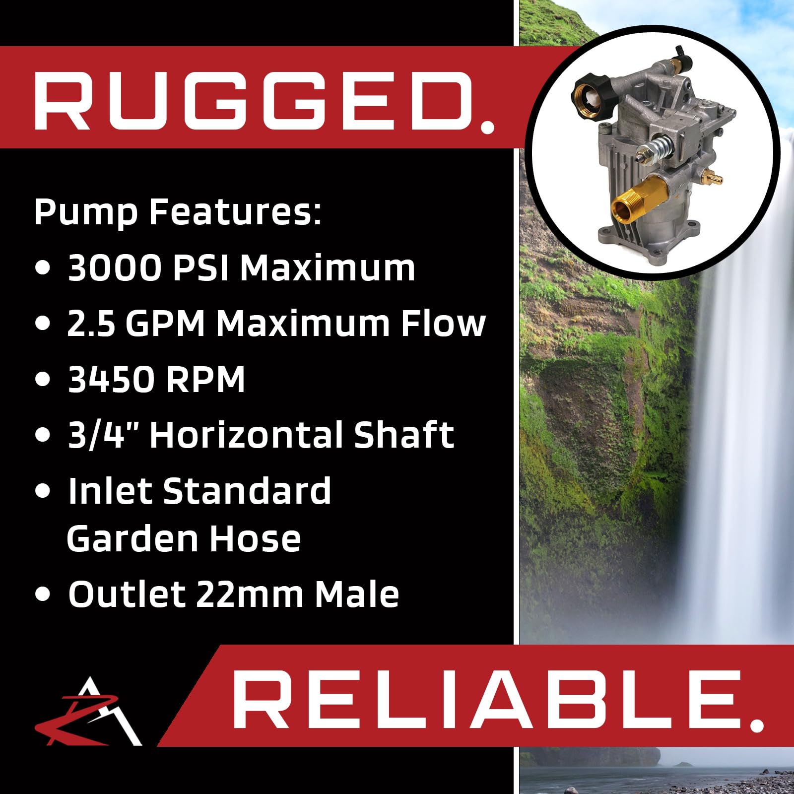 3000 PSI High Pressure Washer Pump - 3/4