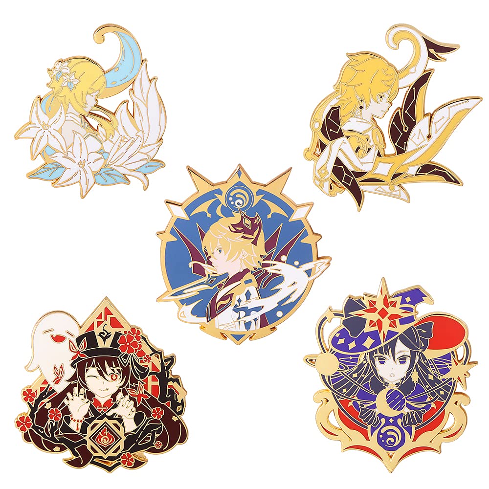 Genshin Impact Hu Tao Brooch Pin - Anime Cosplay Enamel Lapel Pin - Perfect Gift for Fans, Women & Girls - Great for Cosplay, Collecting & Fashion Accessories