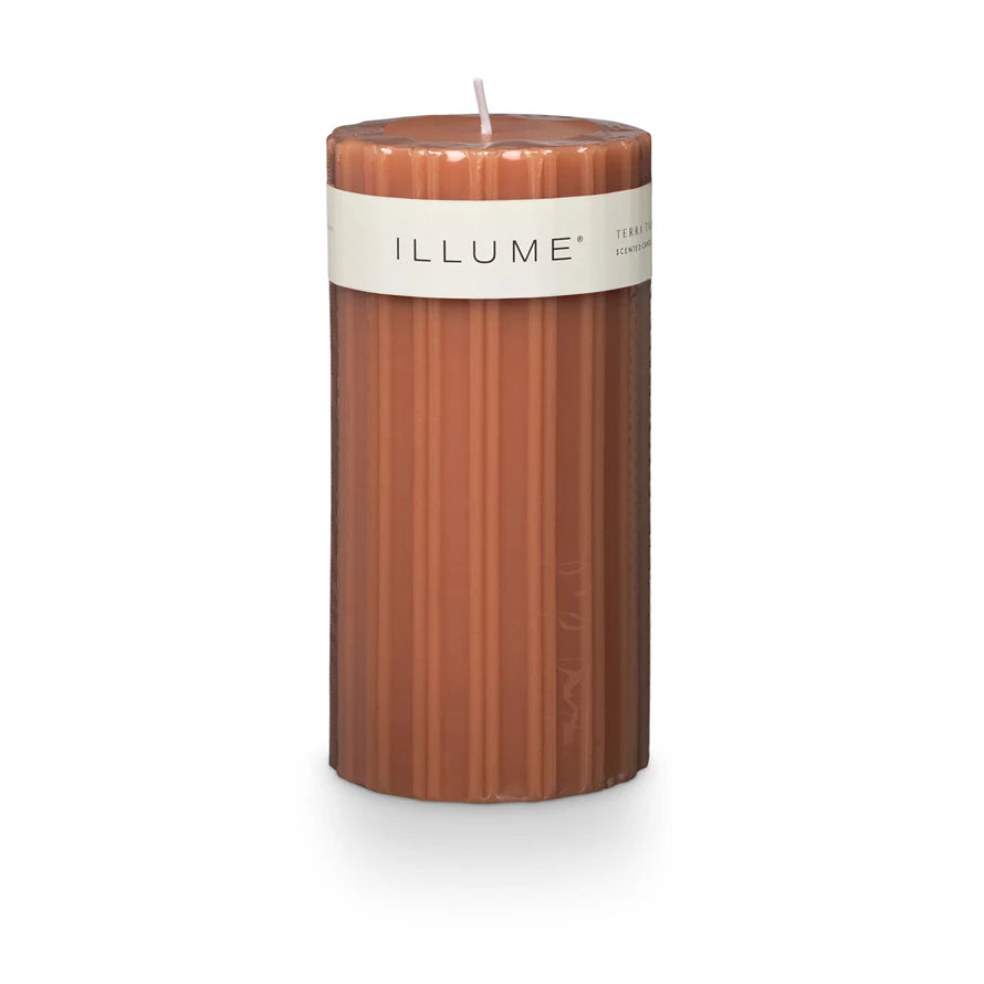 Terra Tebac Scented Pillar Candle - Long-Lasting Aromatherapy Candle for Home Decor, Relaxation & Romantic Ambiance