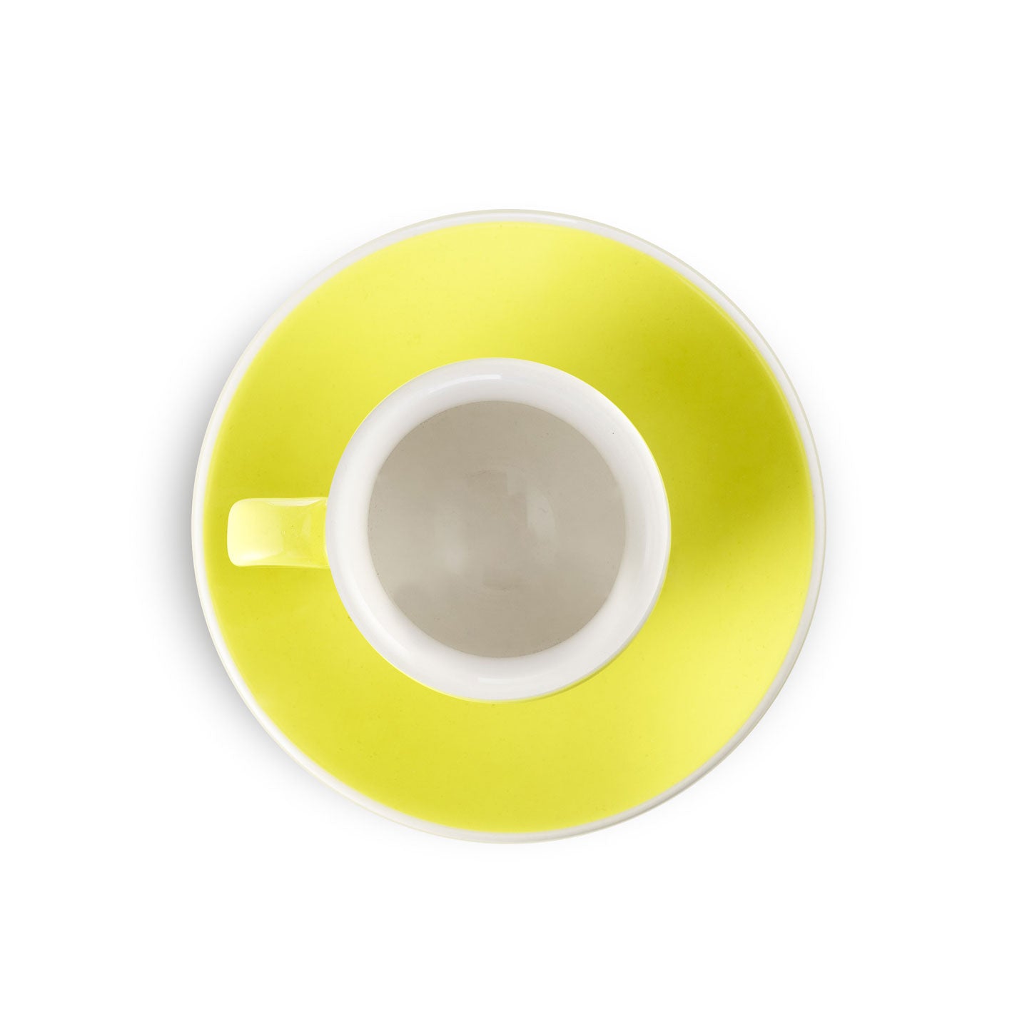 Premium Porcelain Espresso Cup & Saucer Set - 2oz/70ml, Bright Yellow - Perfect for Home Baristas, Coffee Shops & Gifts - Durable & Dishwasher Safe for Daily Use