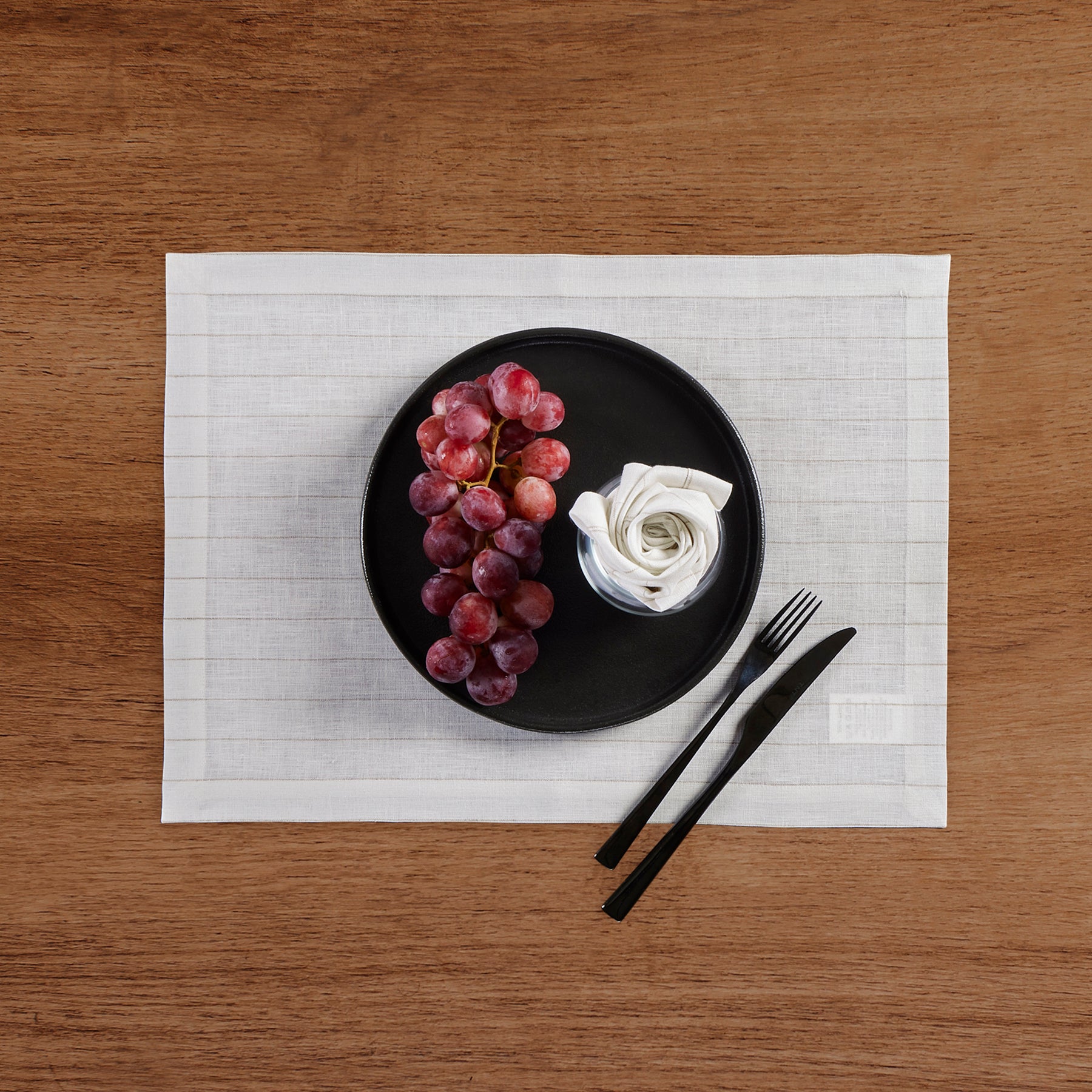 Elegant Pinstripe Placemats Set of 4 - Premium Cotton Table Mats for Formal Dining, Dinner Parties & Holiday Decor