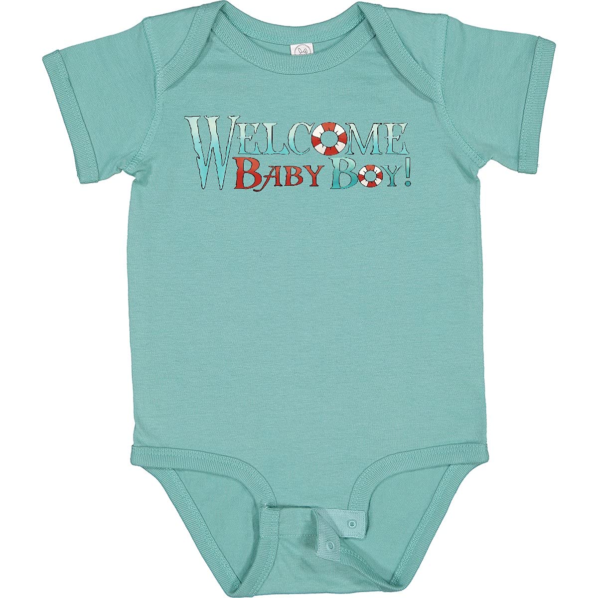Inktastic Nautical Welcome Baby Boy Bodysuit - Cute Newborn Outfit for Baby Showers, Christening & First Birthday Parties