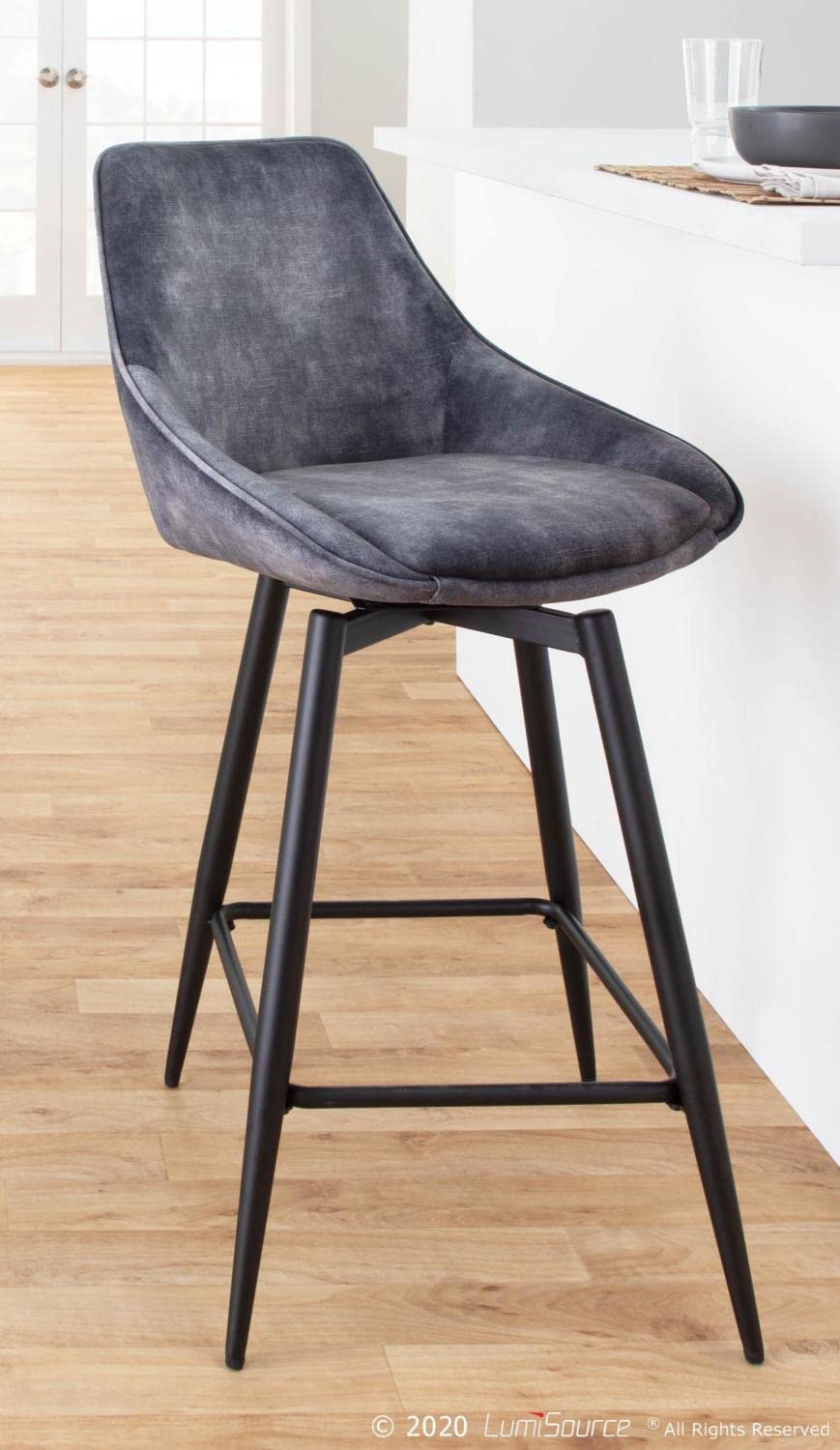 Black Metal Counter Stools Set of 2 - 24