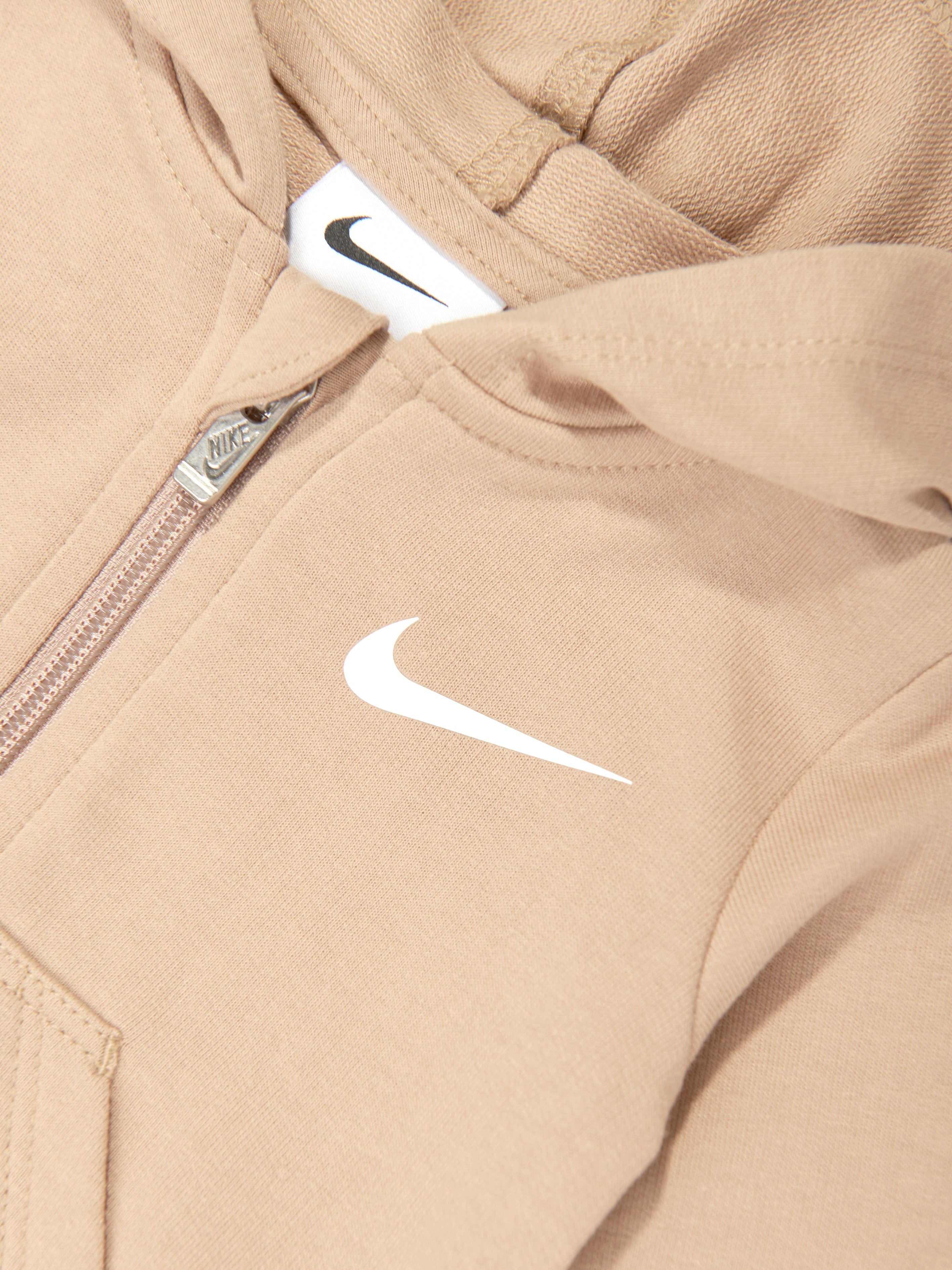 Soft Beige Baby Hooded Coverall - Warm & Cozy Infant Essentials for Winter Outings & Playtime