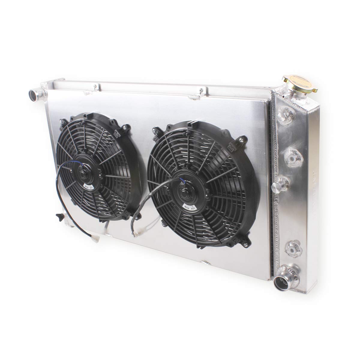 OHOB-COOL 3 Row Aluminum Radiator with Shroud Fan - Compatible with 1968-1973 Chevy Chevelle, El Camino 1968-1977, Caprice 1971-1990 & 73-80 Blazer Jimmy (CC161) - High Performance Cooling for Classic Car Restoration & Hot Rod Upgrades