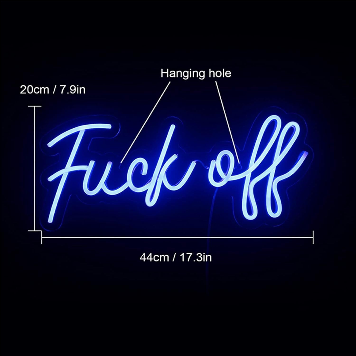 Funny LED Neon Light Sign - USB Powered Wall Hanging Decoration Lamp with Switch - 17.3