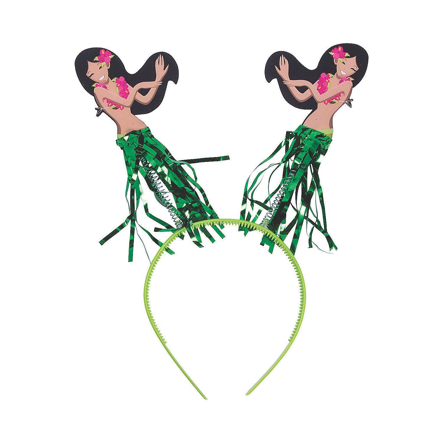 Fun Express HULA GIRL HEAD BOPPERS - 6 Piece Hawaiian Party Hair Accessories Set for Luau, Beach Party & Tropical Themed Events