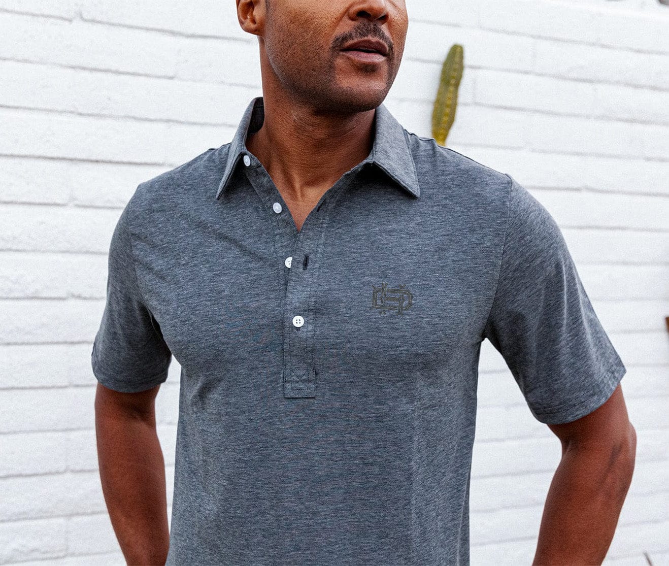 Houston Dynamo Performance Range Polo Shirt - HD Heather Gray - Men's Athletic Fit Soccer Jersey for Training & Casual Wear