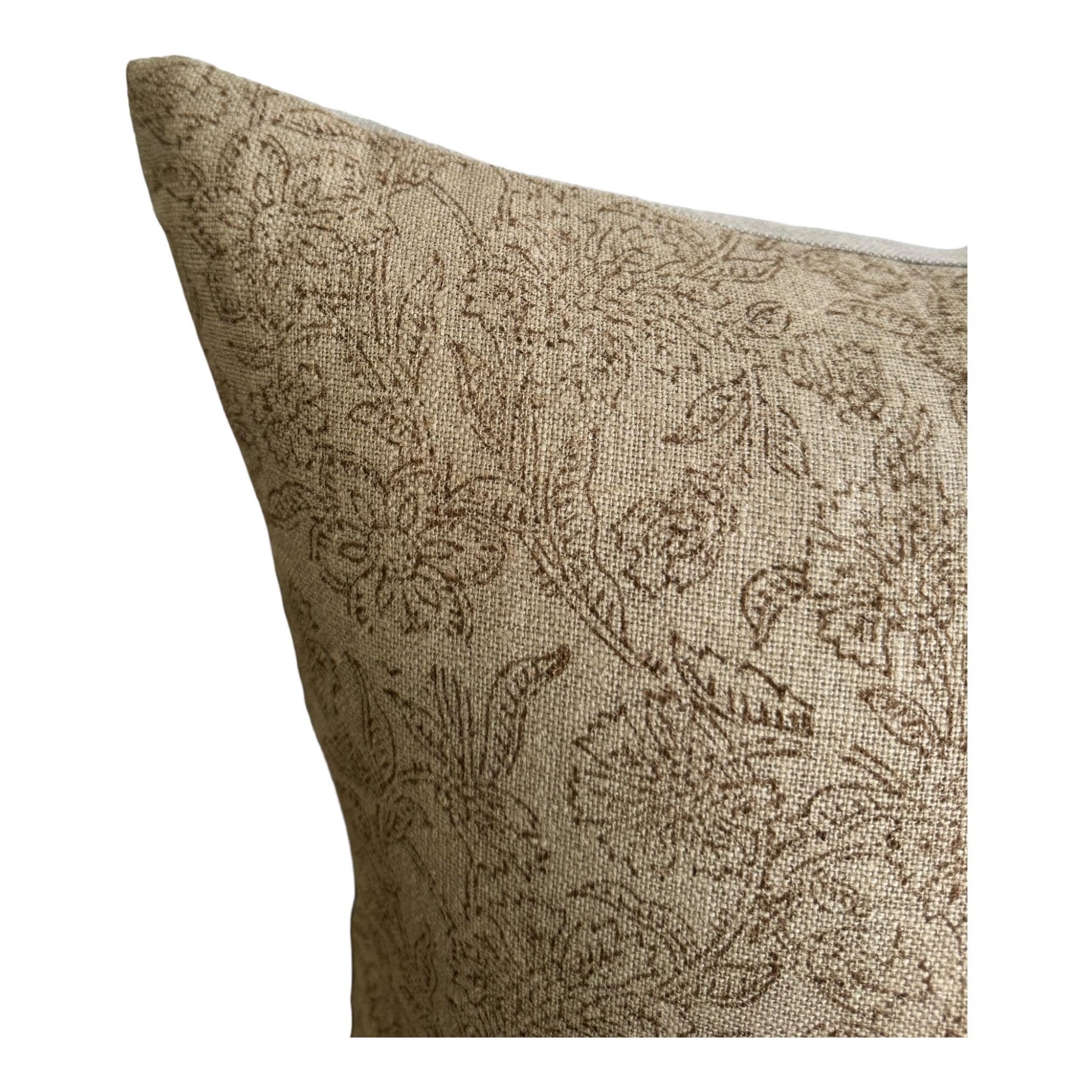 Stylish Sutherlin Floral Pillow Cover in Neutral Brown - Perfect for Living Room Decor, Bedroom Accents & Home Styling