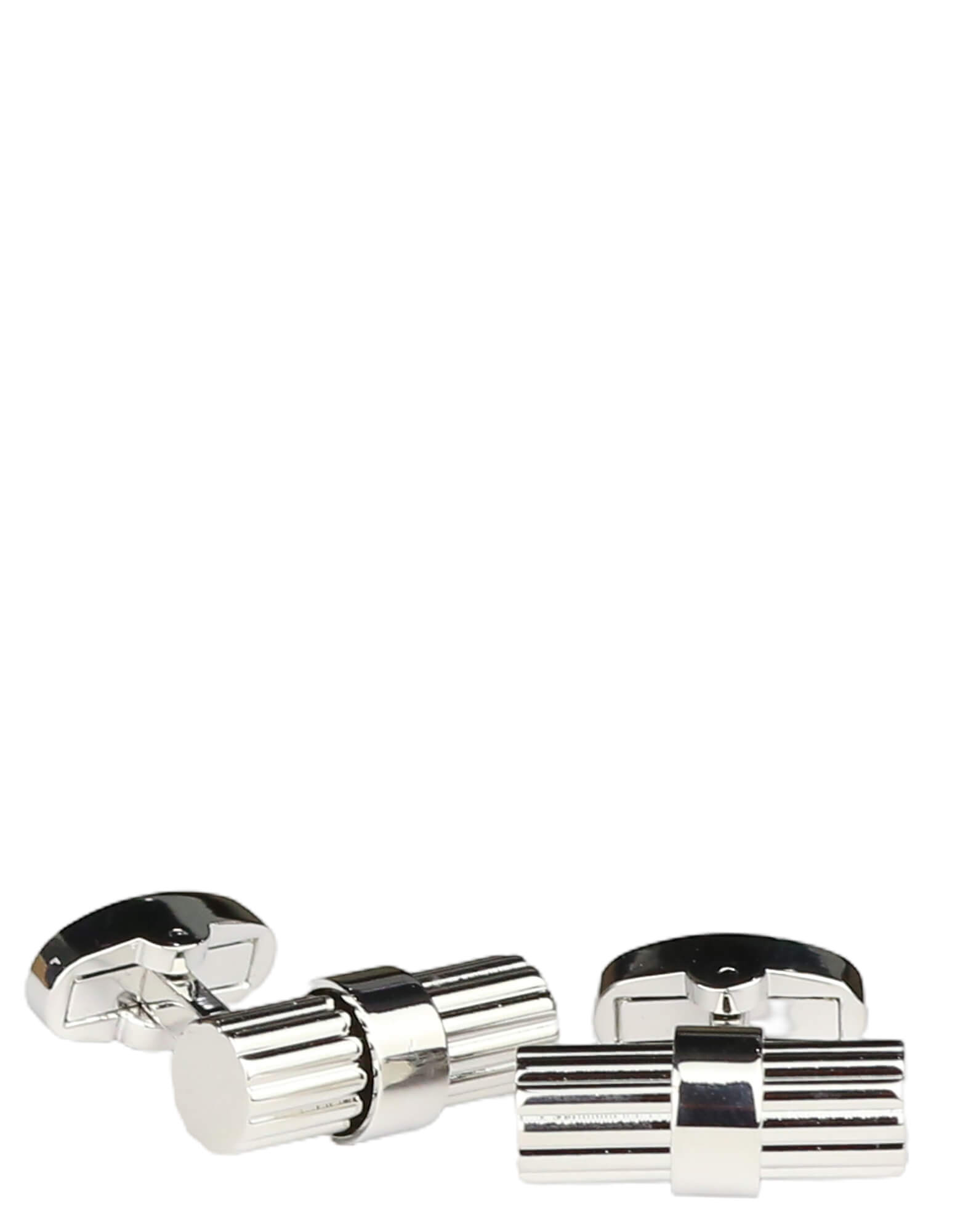 DÉCLIC Ribbed Bar Cufflinks for Men - Sterling Silver Dress Shirt Accessories - Perfect for Weddings, Business Meetings & Formal Events