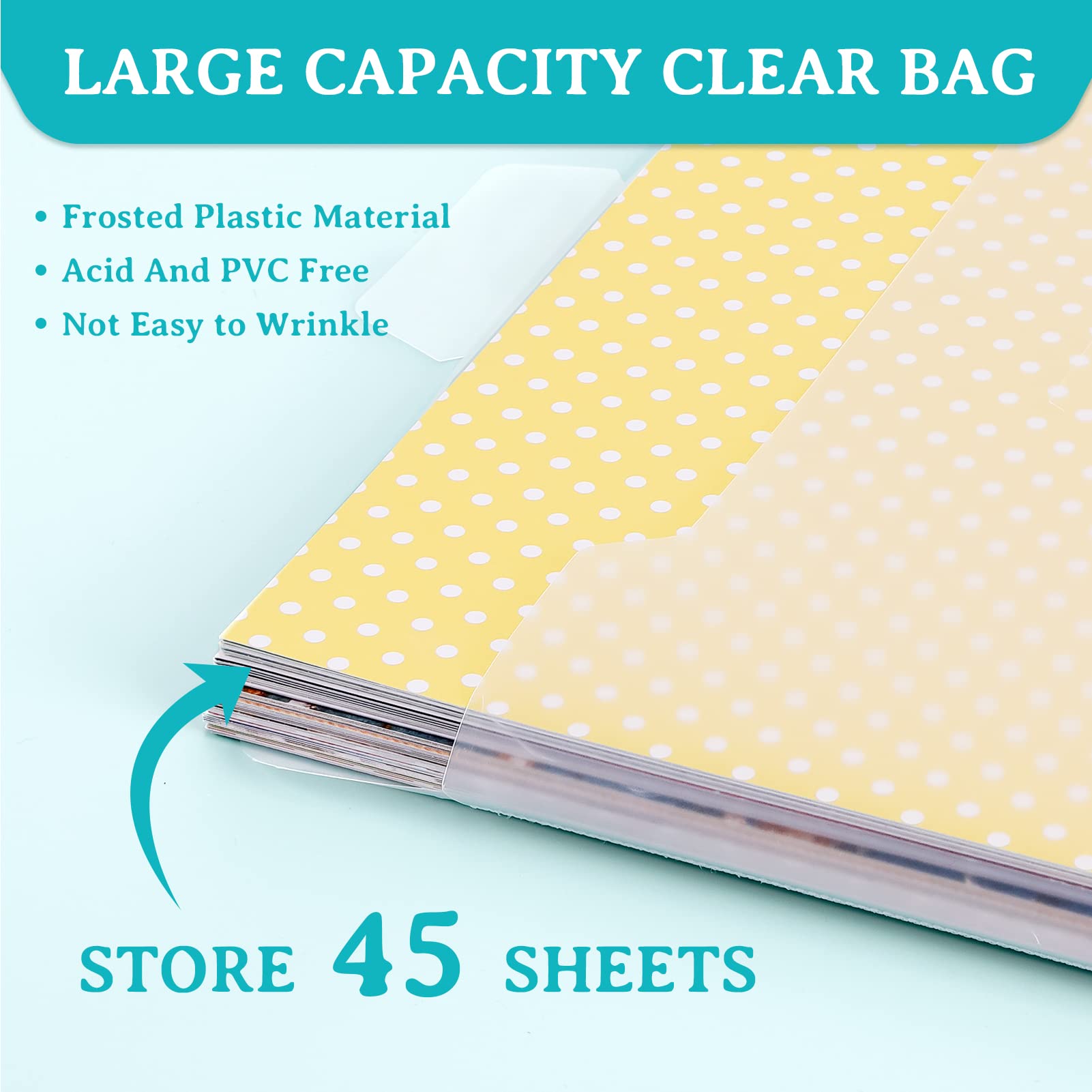 Caydo 24-Piece Scrapbook Paper Organizer with Buckle Design - Holds 12x12 Inch Scrapbook Paper, Vinyl & Cardstock - Includes 60 Sticky Index Tabs - Perfect for Crafting, Scrapbooking & Paper Storage Organization