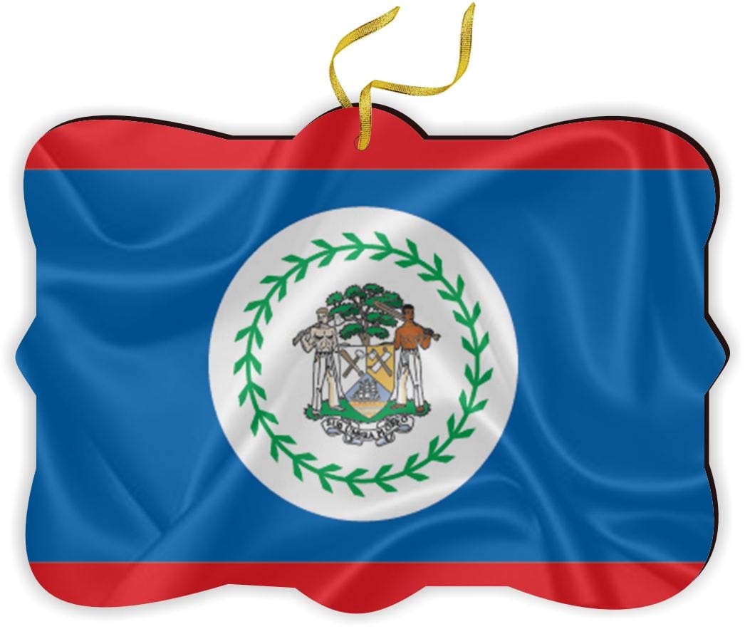 Belize Flag Christmas Ornament with Hanging String - Car Rearview Mirror Decoration & Holiday Home Decor | Perfect for Christmas Tree, Car Accessories, and Party Decorations