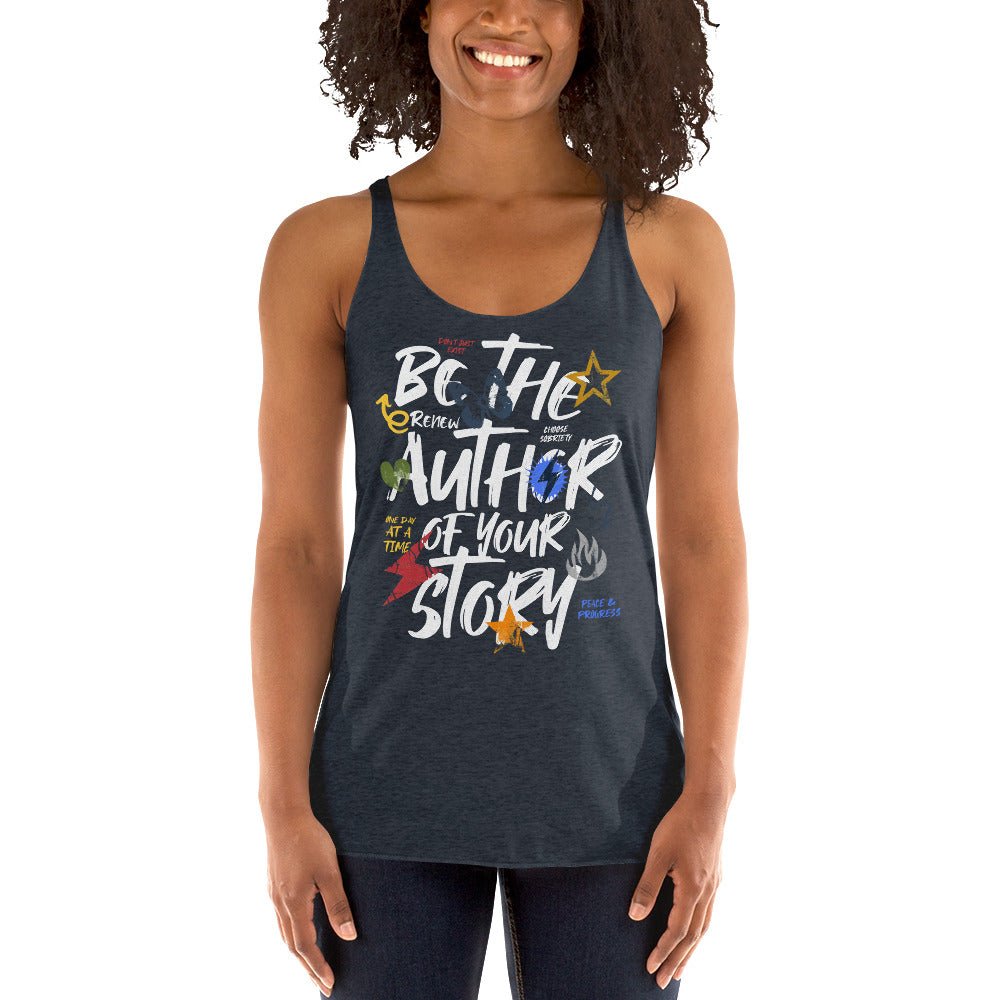 Empowering Sobriety Women's Racerback Tank - Comfortable Workout Top for Yoga, Gym & Recovery Support