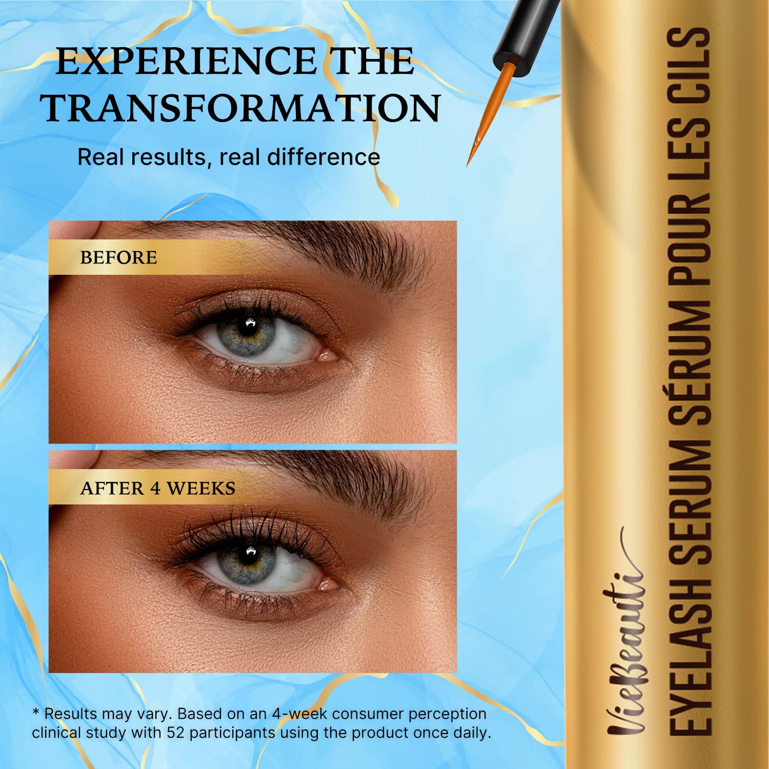 Best Eyelash Growth Serum for Women - Natural Vegan & Cruelty-Free Lash Enhancer for Longer, Fuller, Healthier Lashes - Safe for Sensitive Eyes - 5mL (0.17 Fl Oz) 5-Month Supply - Perfect for Daily Use & Special Occasions