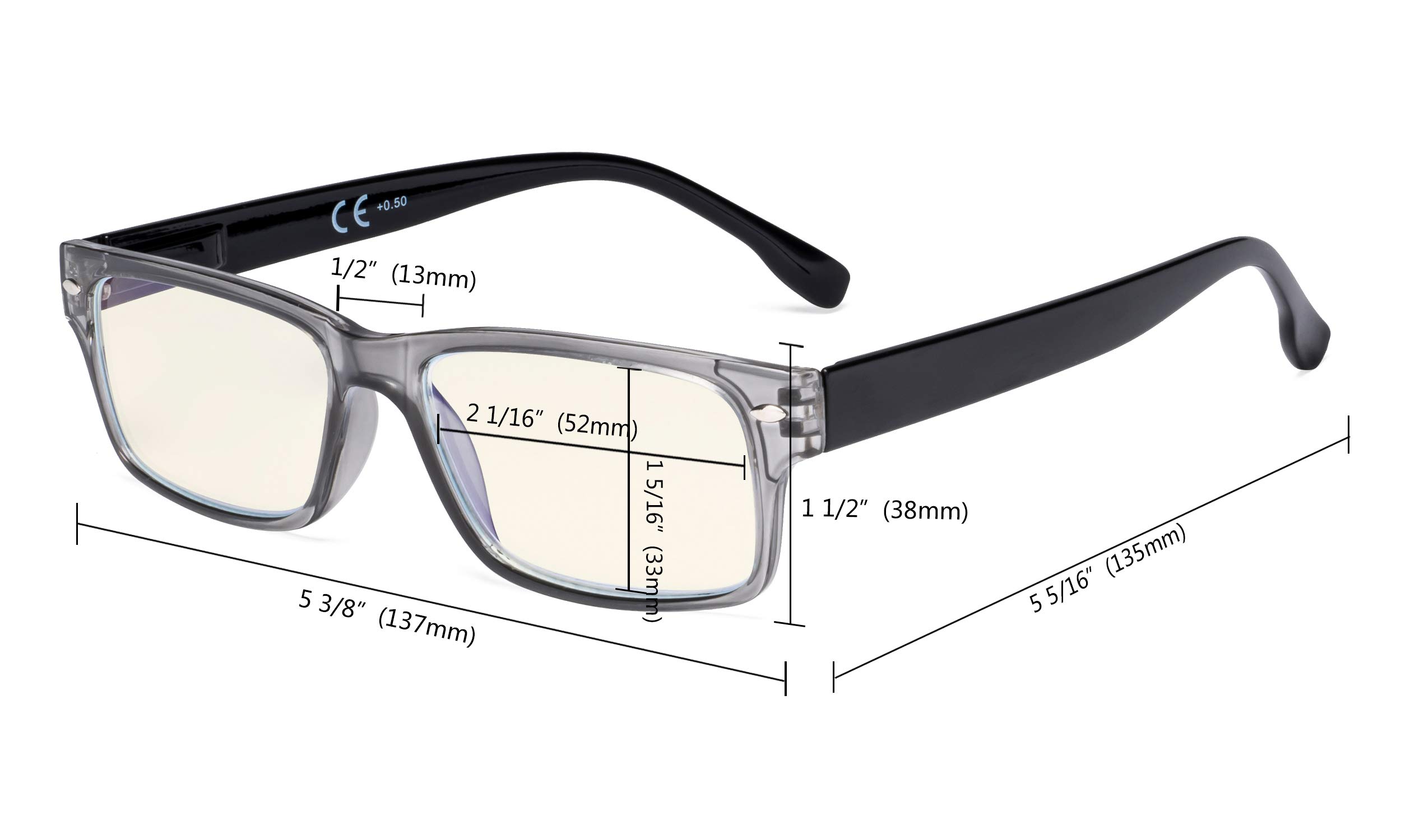 Blue Light Blocking Glasses for Computer & Digital Screen Use - Anti UV Rays & Glare Protection for Men & Women - Perfect for Reading, Gaming & Office Work