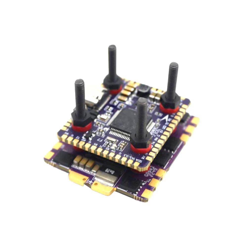 Flycolor Raptor TR20 Mini Stack F722 Flight Controller with 60A 3-6S BLHeli32 4in1 ESC - 20x20mm for FPV Drone Racing and Freestyle Flying