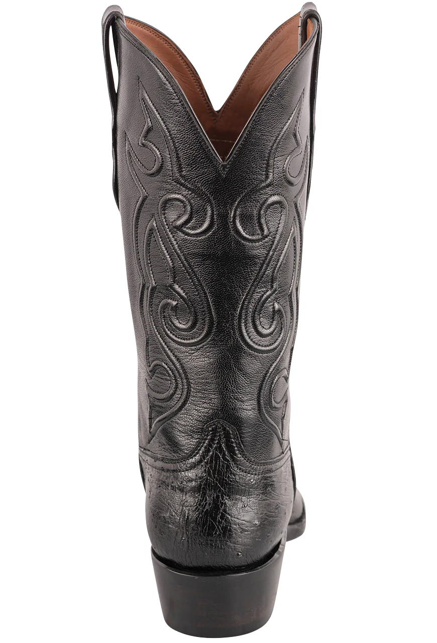 Premium Black Jack Exclusive Smooth Ostrich Cowboy Boots for Men - Handcrafted Genuine Leather Western Boots with Comfortable Fit - Perfect for Rodeo, Country Dancing & Western Fashion