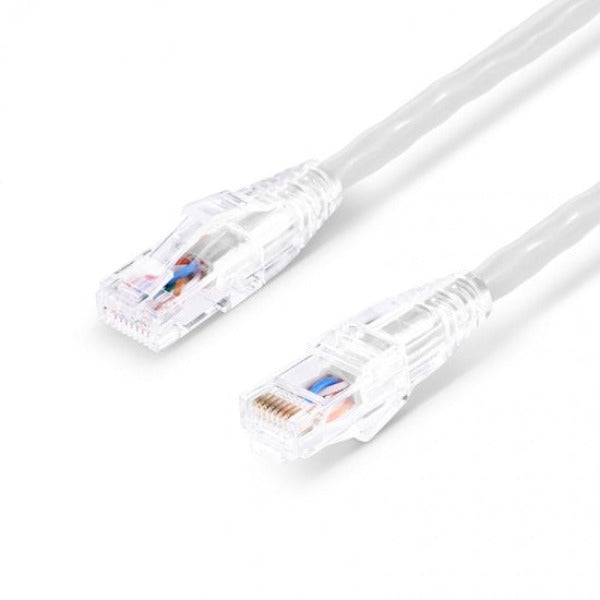 Premium White Cat 6A Snagless UTP Ultra Thin Ethernet Cable with RJ45 Connectors - High-Speed Internet & Gaming Network Cable for Home Office, Streaming & Online Gaming
